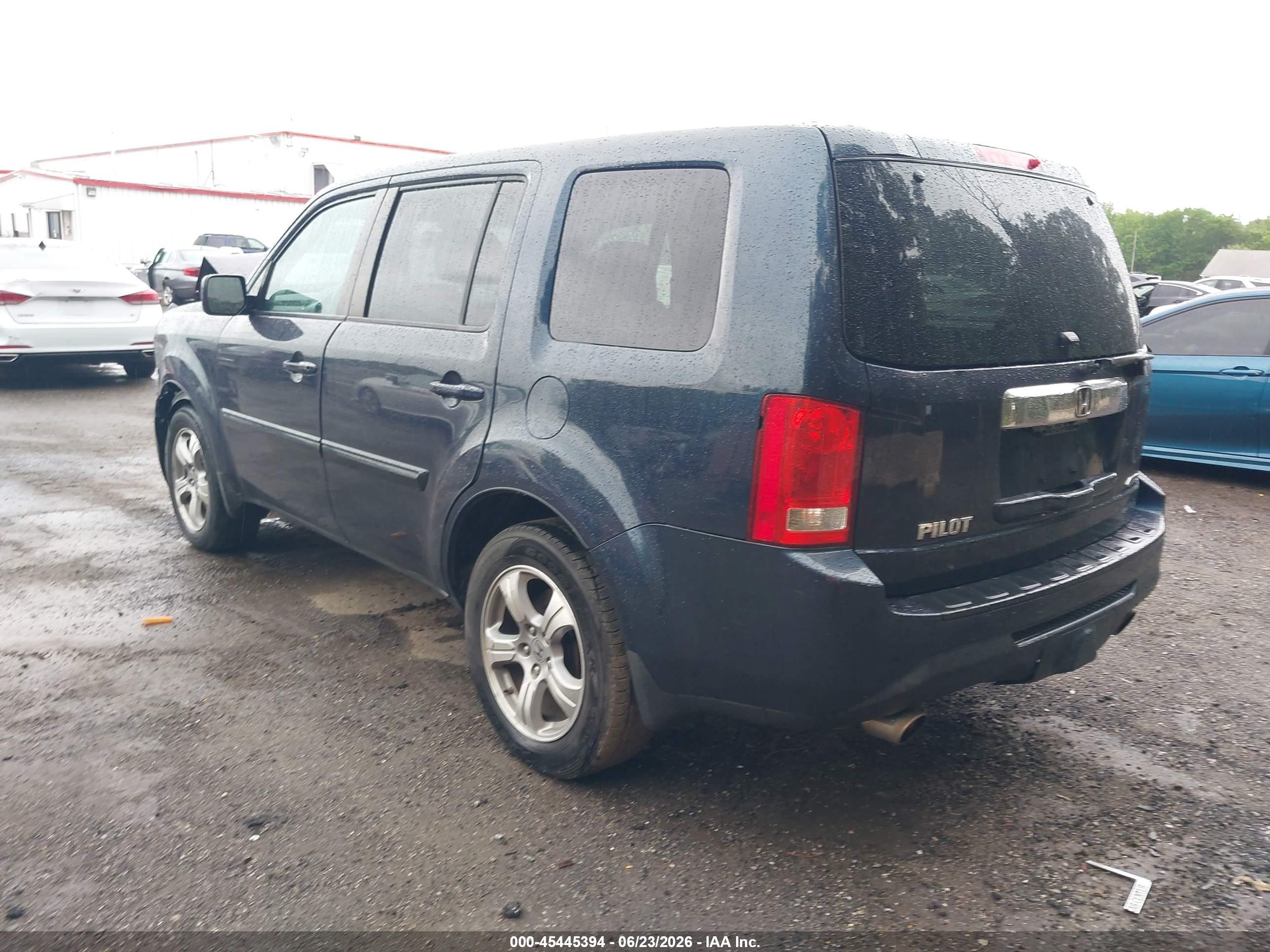 2012 Honda Pilot Ex-l Blue vin: 5FNYF4H56CB057060