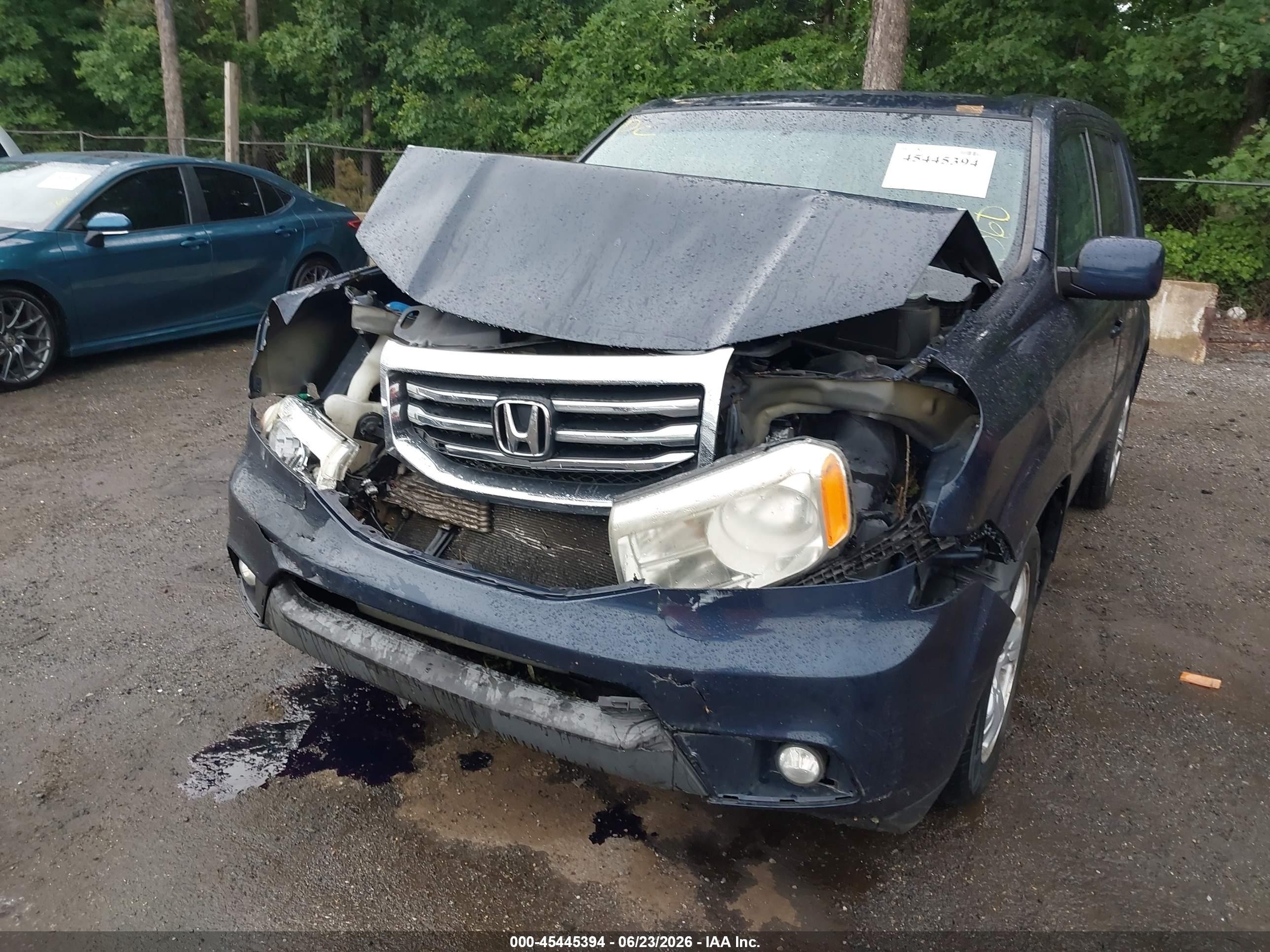 2012 Honda Pilot Ex-l Blue vin: 5FNYF4H56CB057060