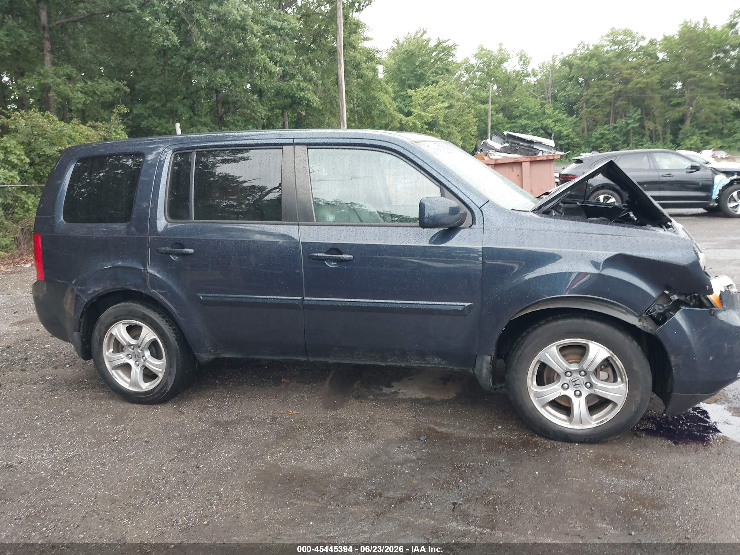 2012 Honda Pilot Ex-l Blue vin: 5FNYF4H56CB057060