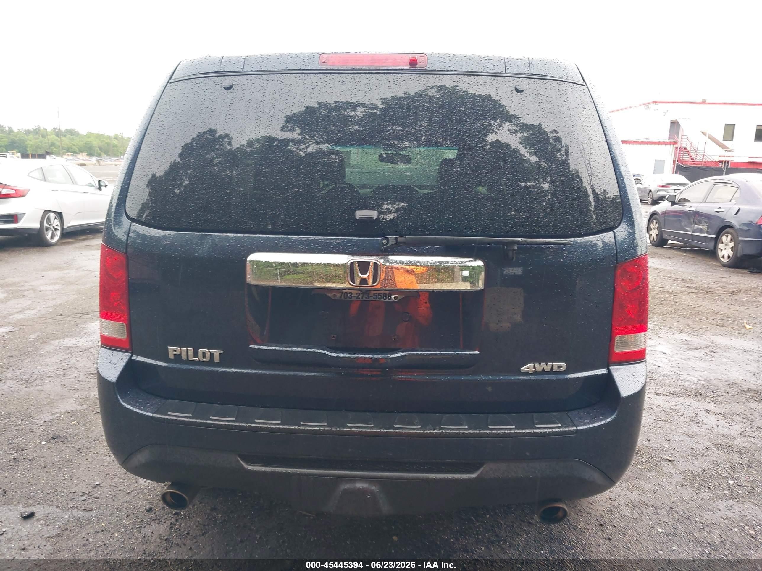 2012 Honda Pilot Ex-l Blue vin: 5FNYF4H56CB057060