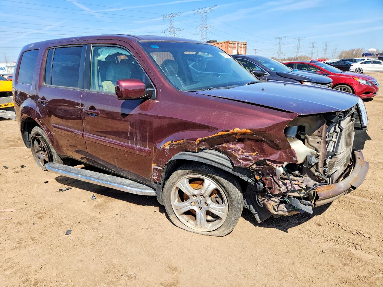 2013 Honda Pilot Exl Burgundy vin: 5FNYF4H56DB046187