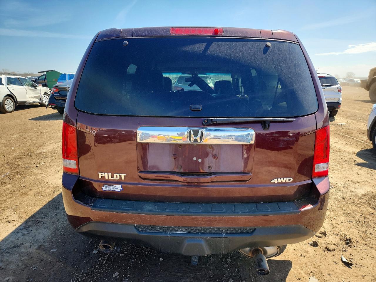 2013 Honda Pilot Exl Burgundy vin: 5FNYF4H56DB046187