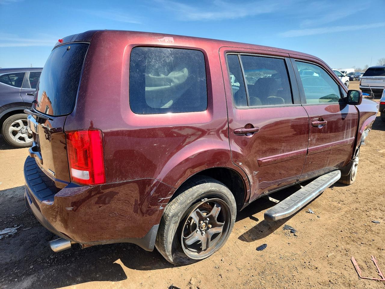2013 Honda Pilot Exl Burgundy vin: 5FNYF4H56DB046187