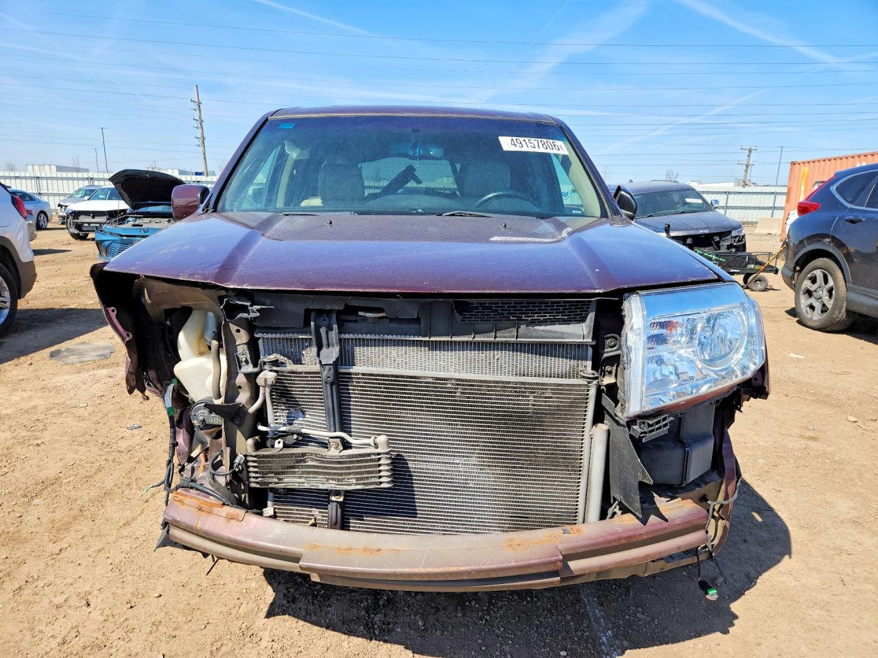 2013 Honda Pilot Exl Burgundy vin: 5FNYF4H56DB046187
