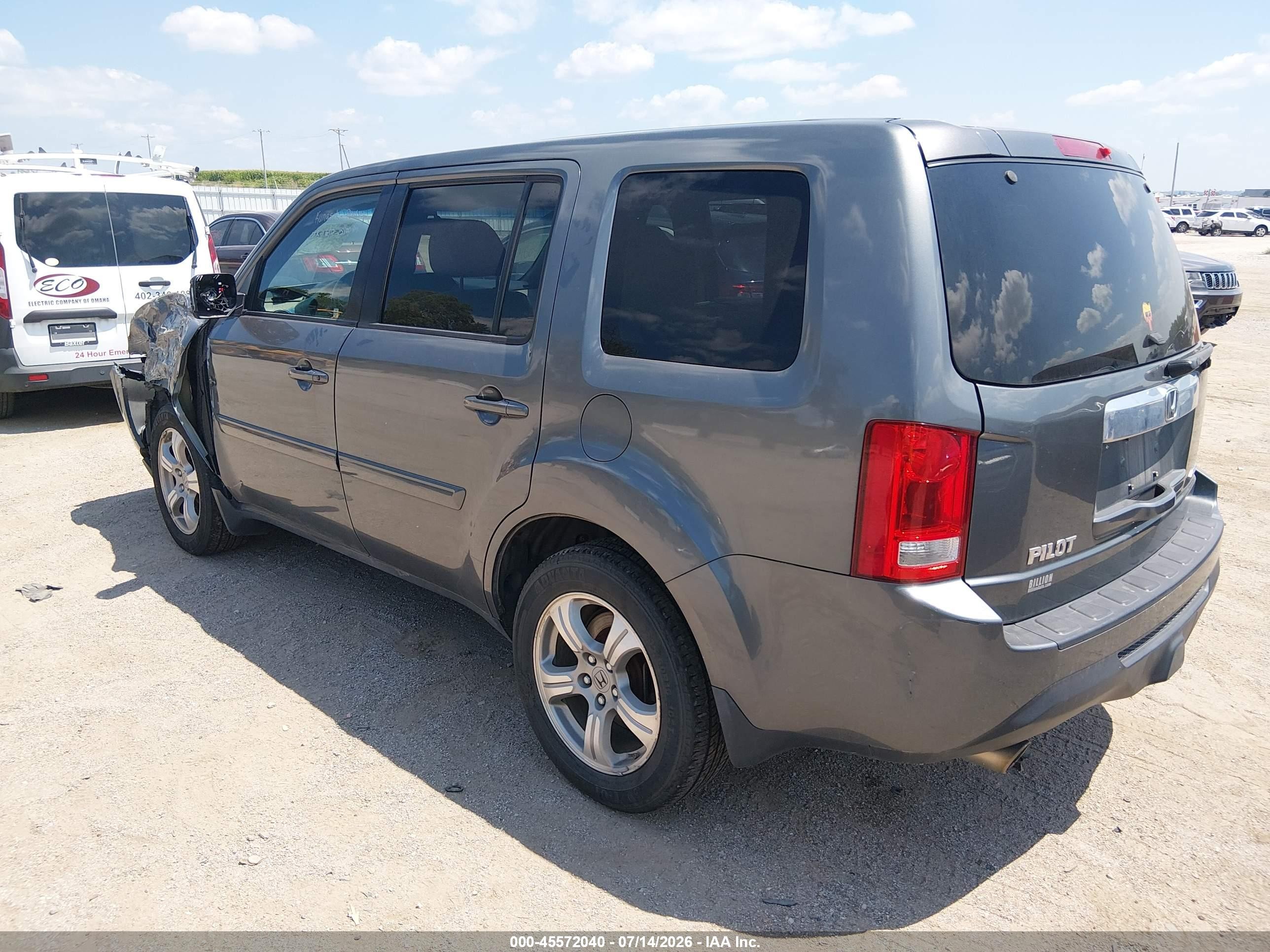 2013 Honda Pilot Ex-l Gray vin: 5FNYF4H56DB051096