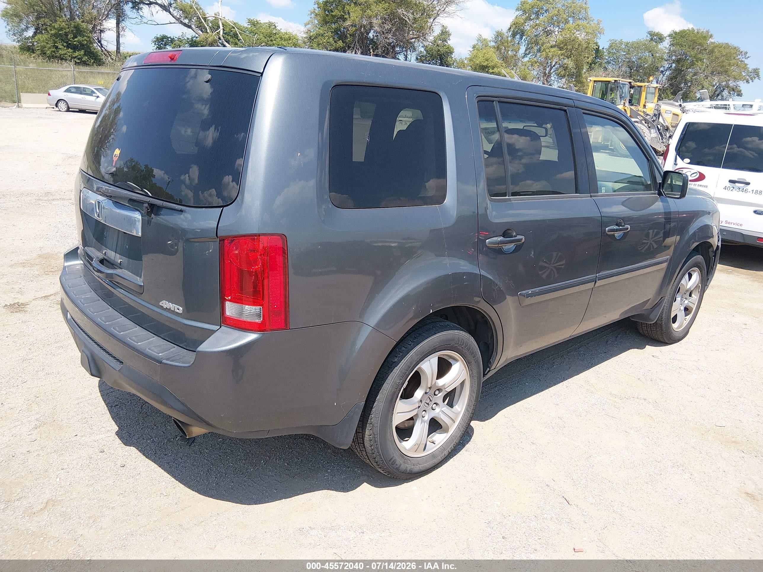 2013 Honda Pilot Ex-l Gray vin: 5FNYF4H56DB051096