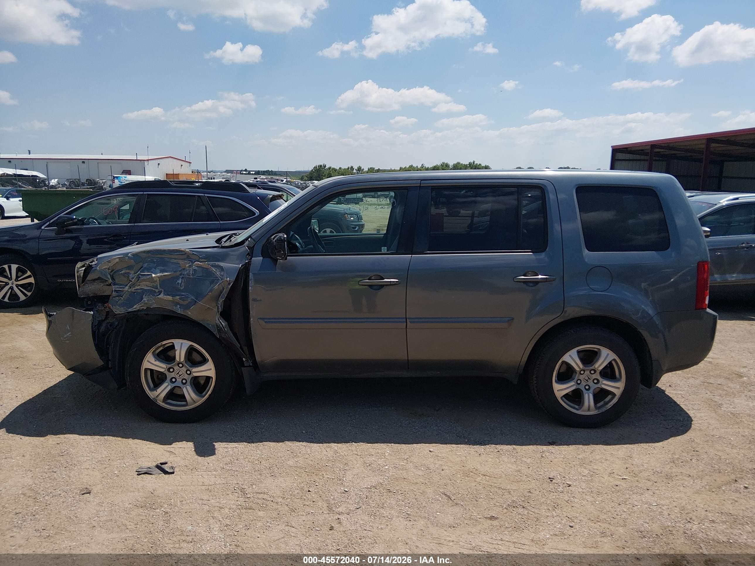 2013 Honda Pilot Ex-l Gray vin: 5FNYF4H56DB051096