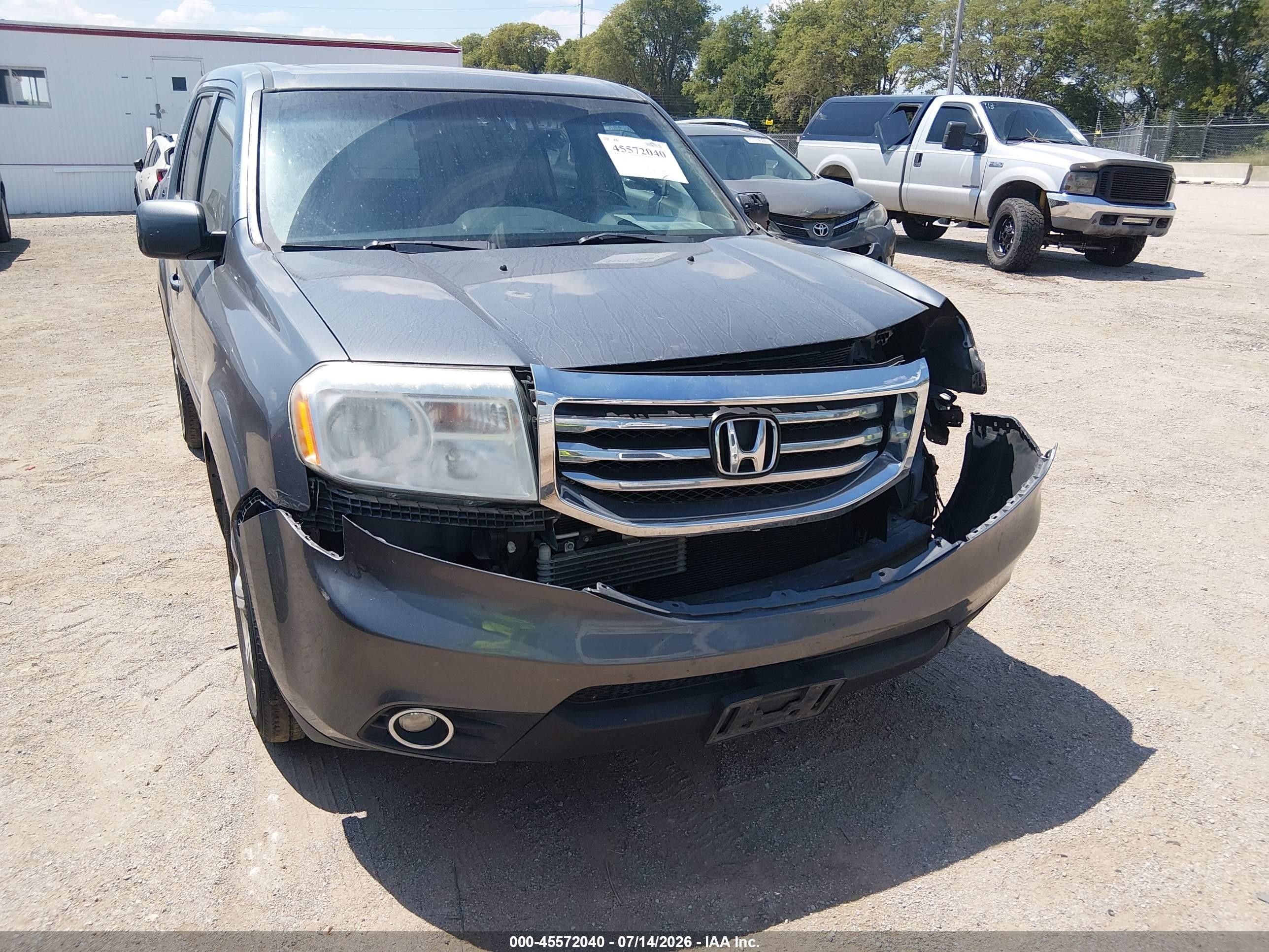 2013 Honda Pilot Ex-l Gray vin: 5FNYF4H56DB051096