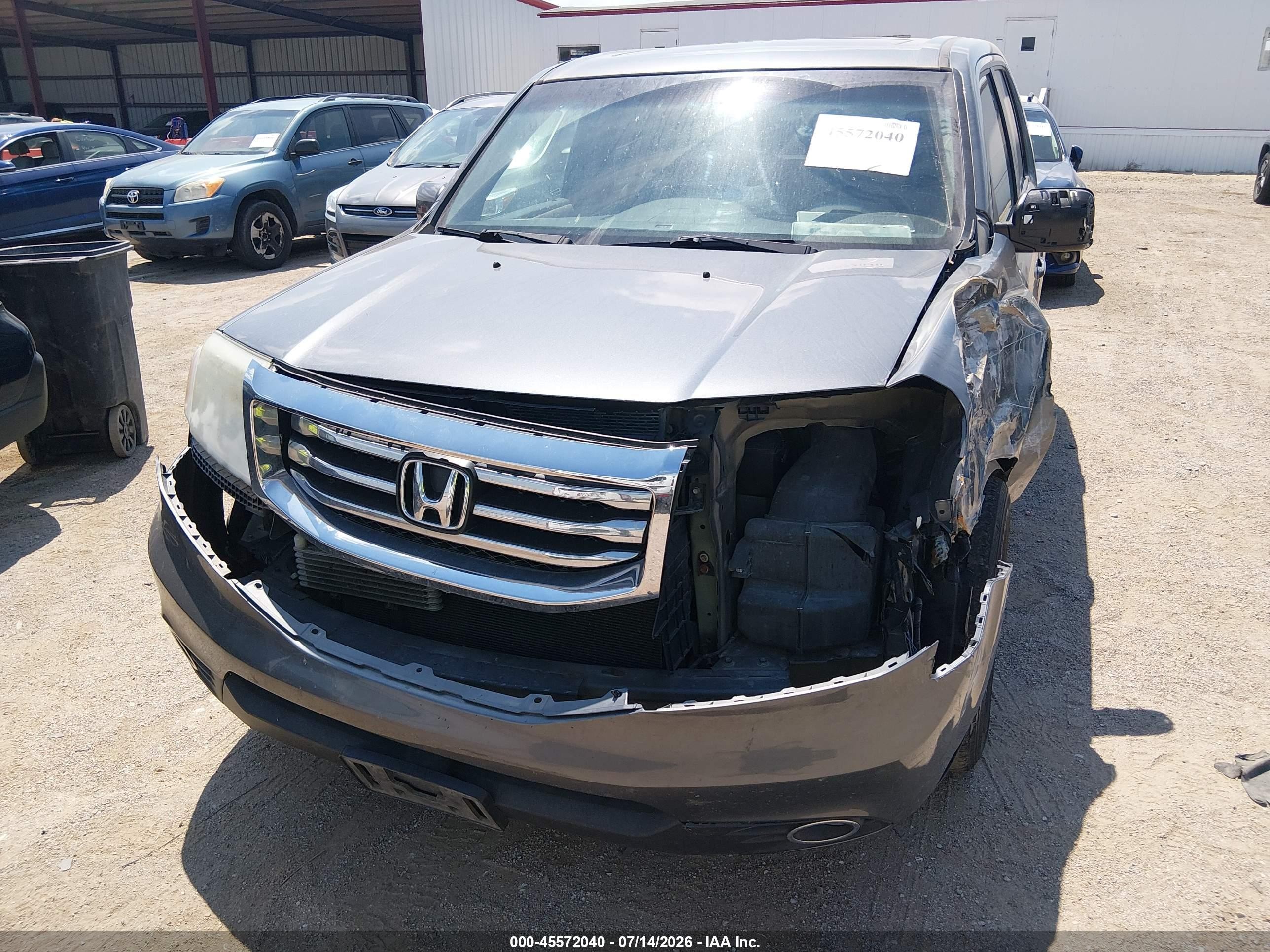 2013 Honda Pilot Ex-l Gray vin: 5FNYF4H56DB051096