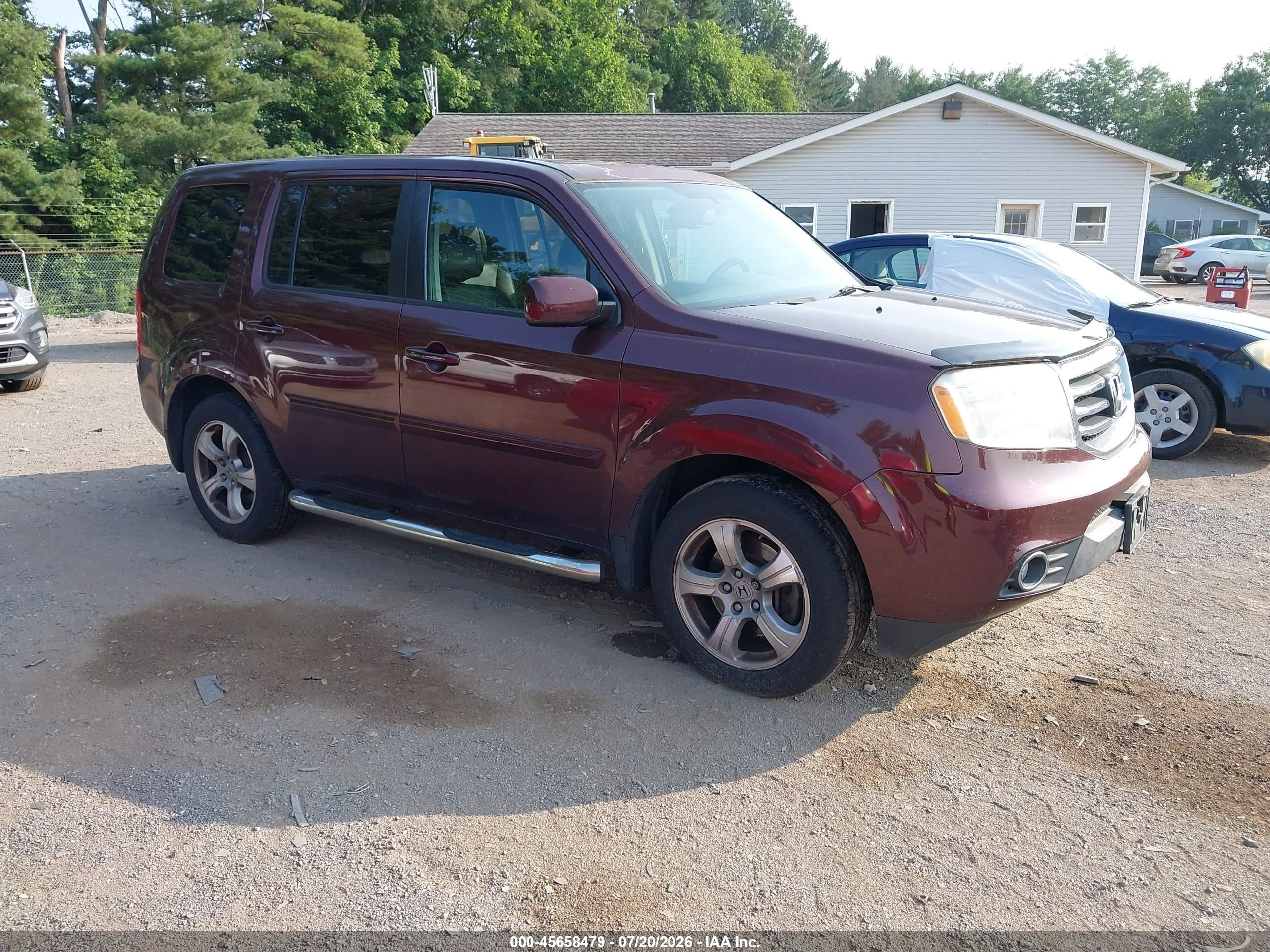 2013 Honda Pilot Ex-l Maroon vin: 5FNYF4H56DB057562