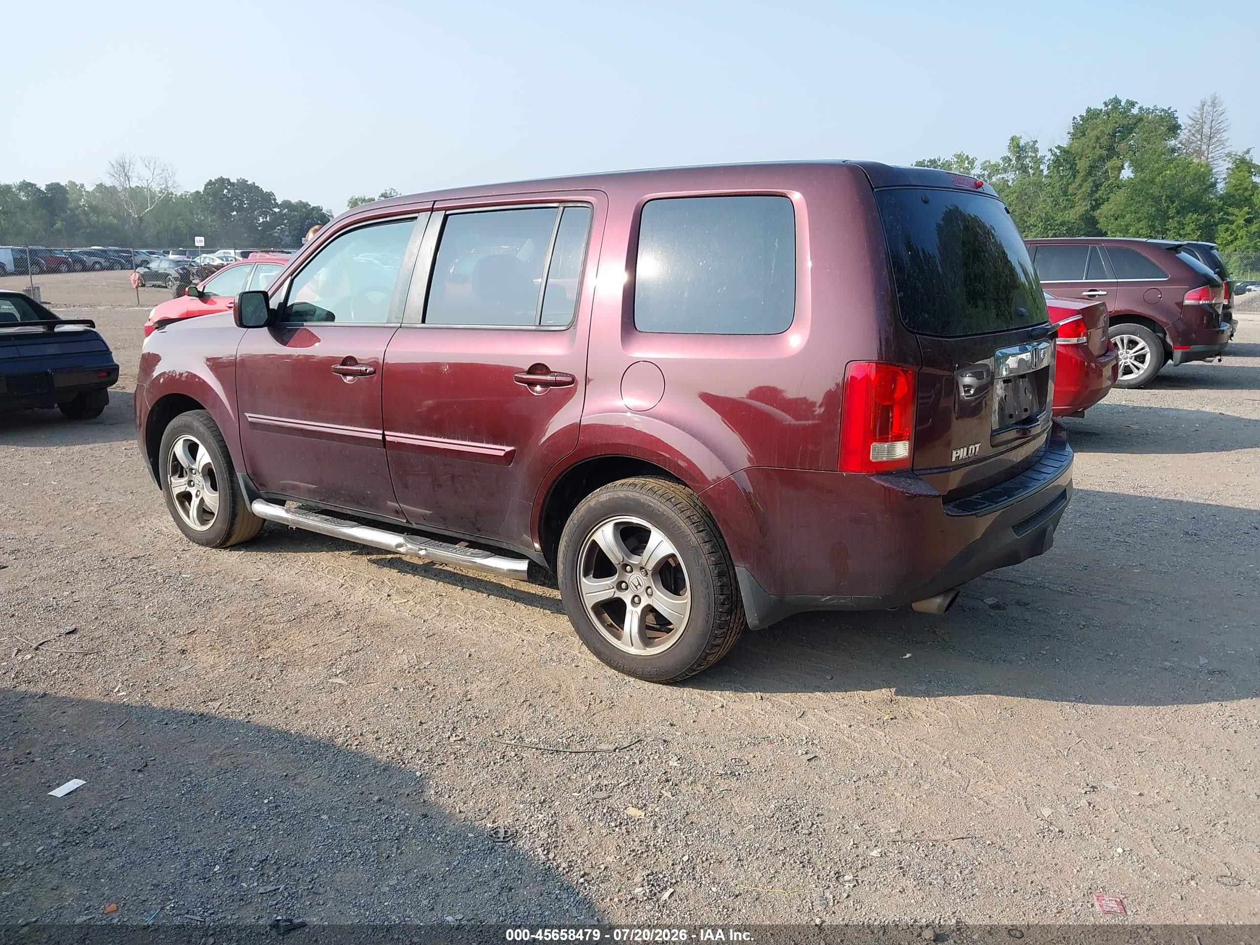 2013 Honda Pilot Ex-l Maroon vin: 5FNYF4H56DB057562