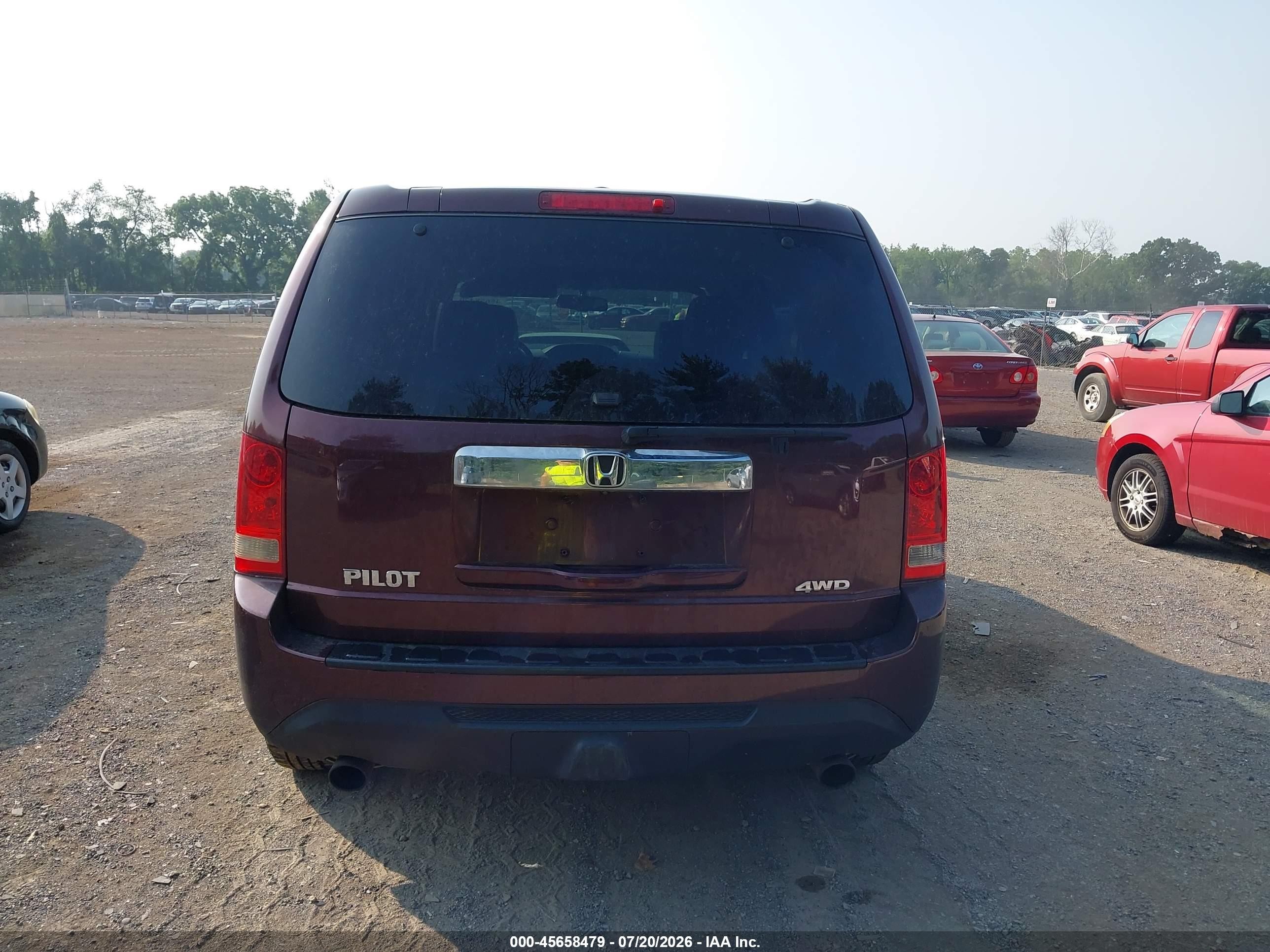 2013 Honda Pilot Ex-l Maroon vin: 5FNYF4H56DB057562