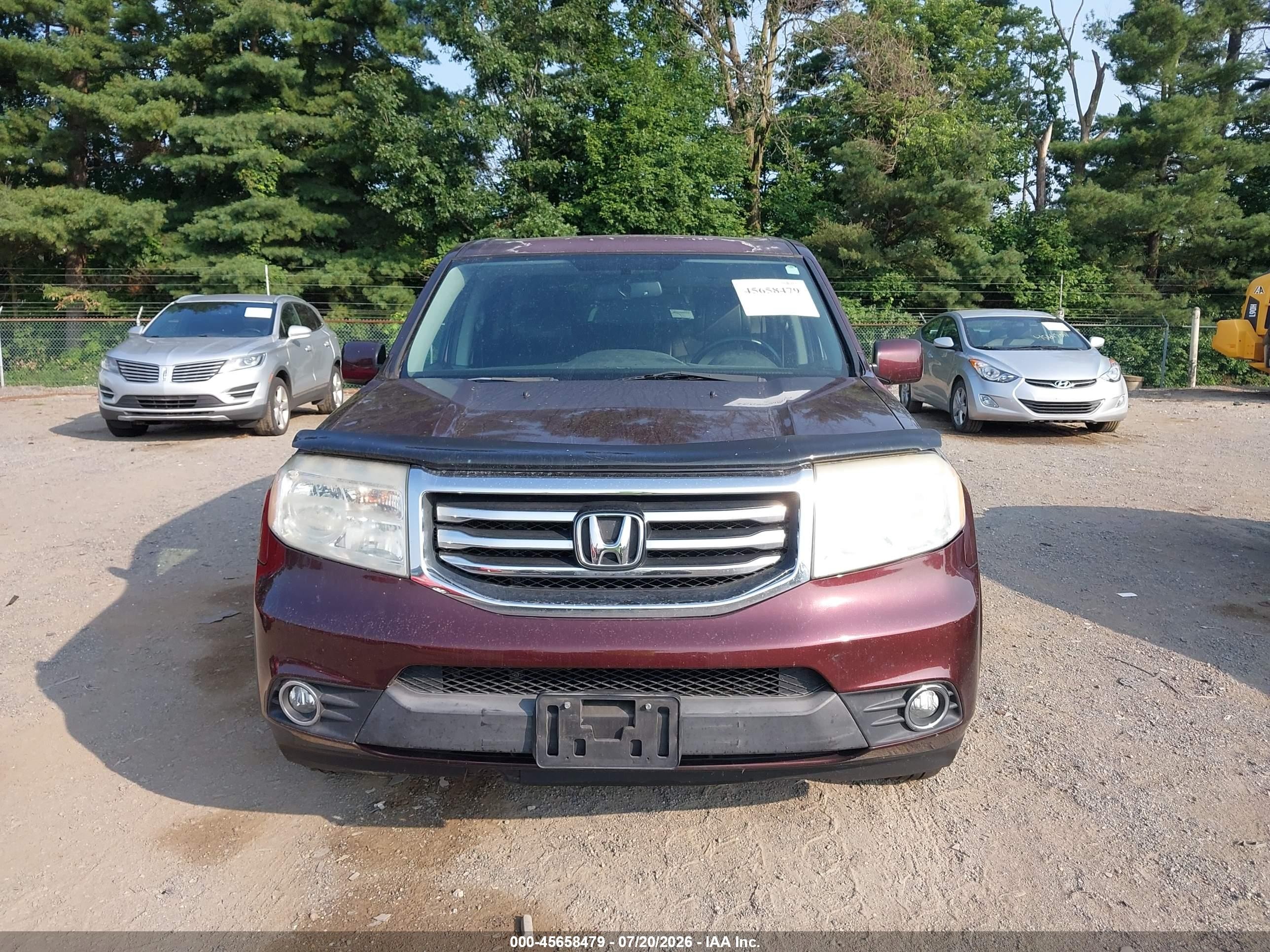 2013 Honda Pilot Ex-l Maroon vin: 5FNYF4H56DB057562
