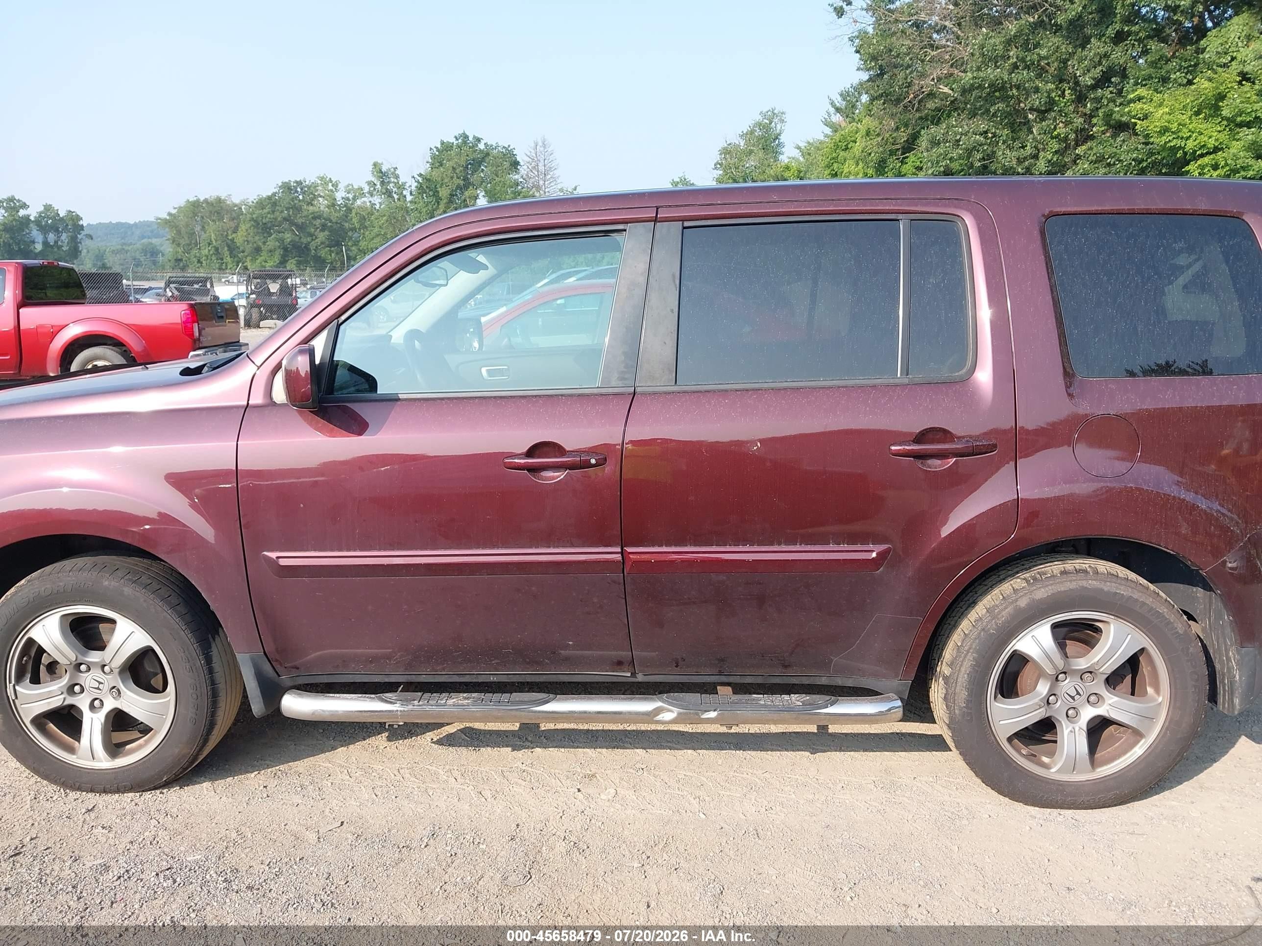 2013 Honda Pilot Ex-l Maroon vin: 5FNYF4H56DB057562