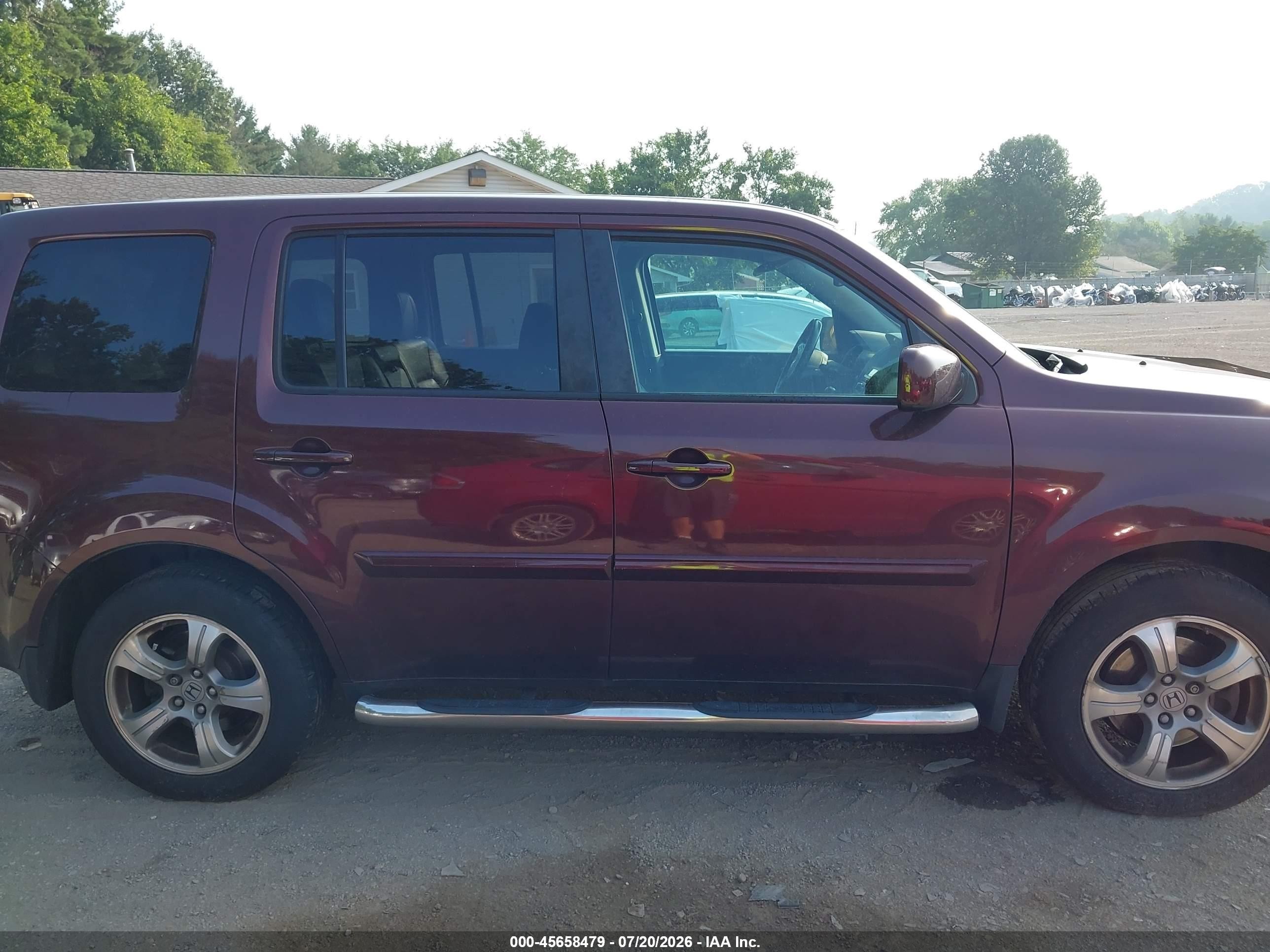 2013 Honda Pilot Ex-l Maroon vin: 5FNYF4H56DB057562