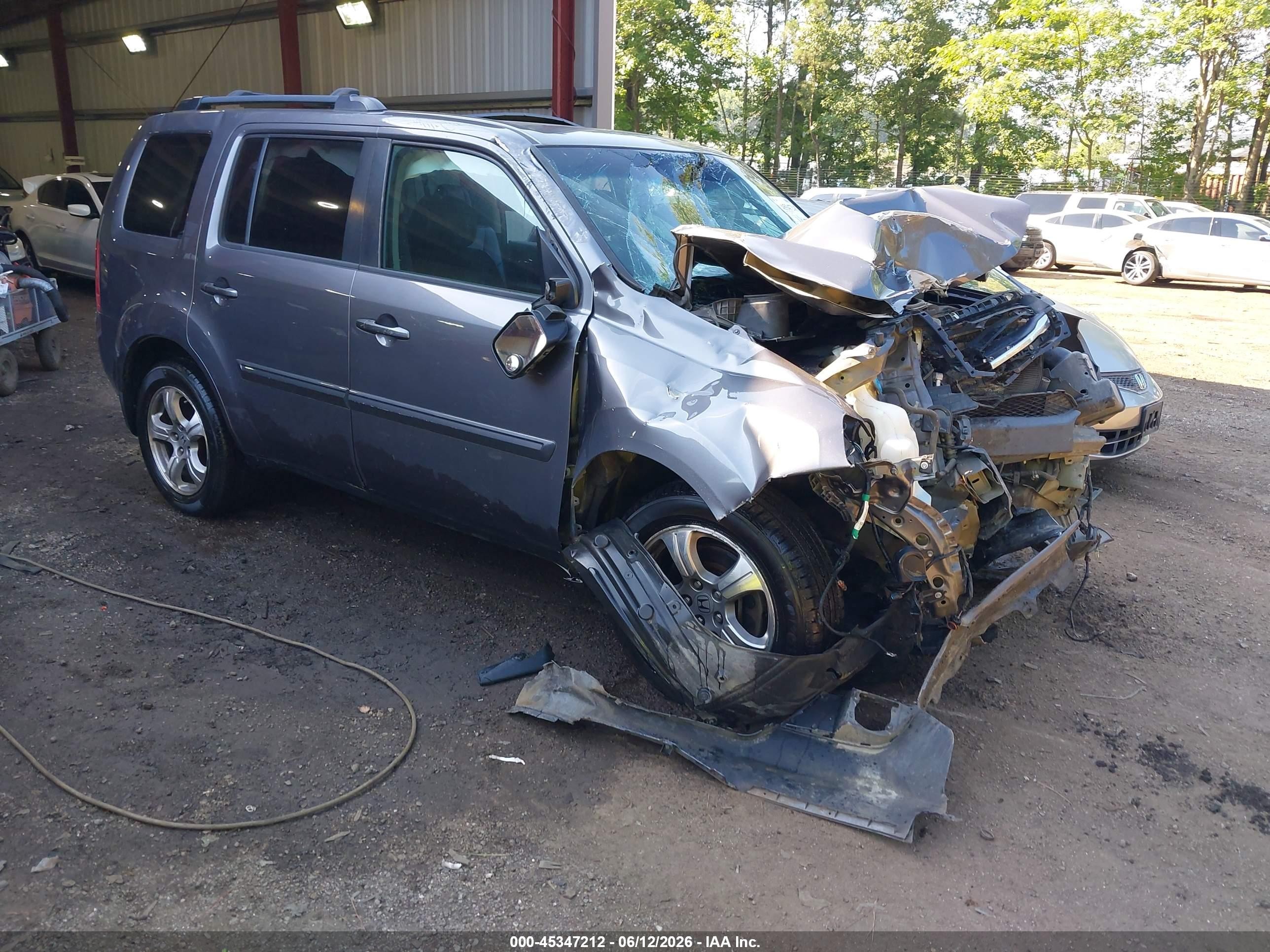 2014 Honda Pilot Ex-l Blue vin: 5FNYF4H56EB031402
