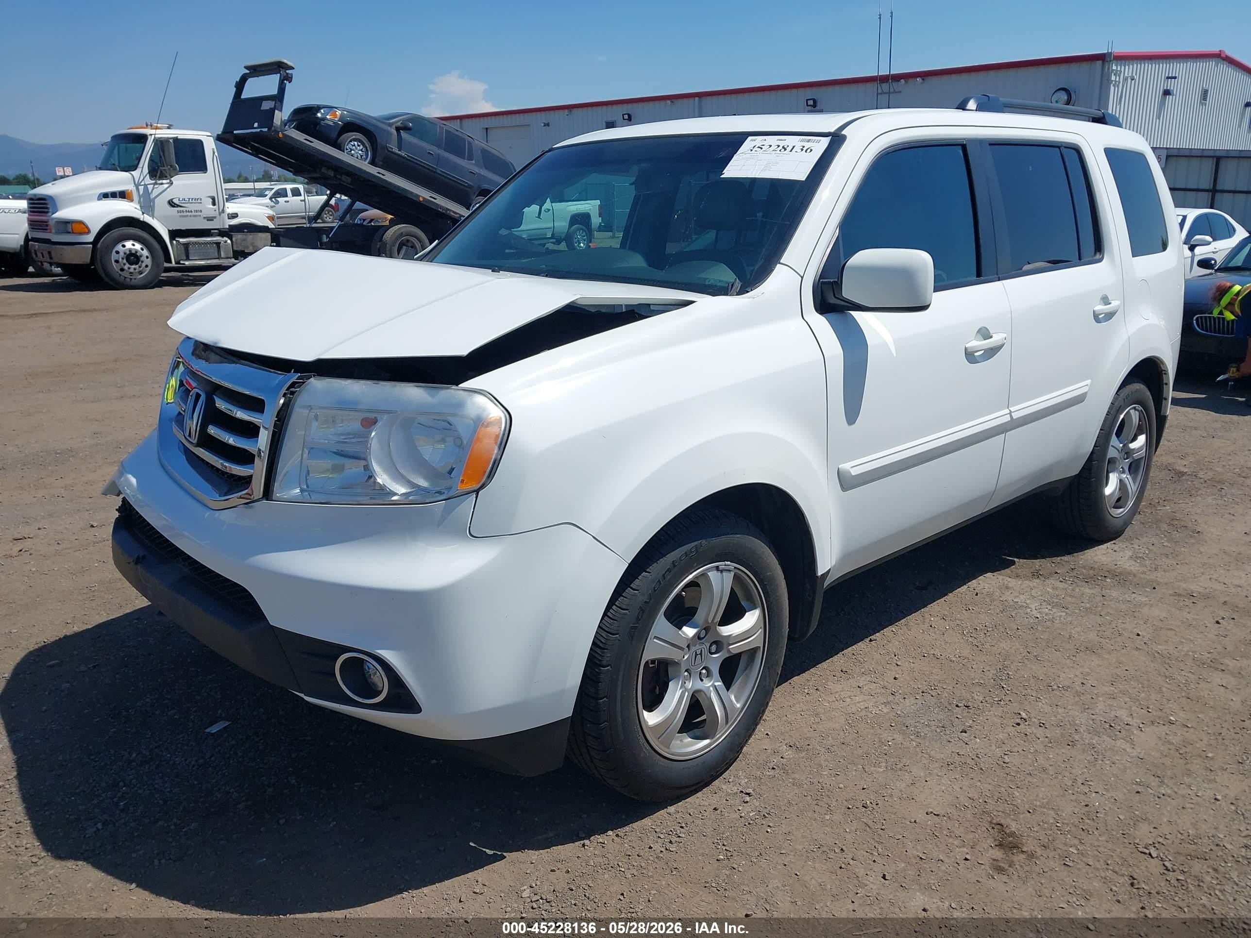 2014 Honda Pilot Ex-l White vin: 5FNYF4H56EB035739