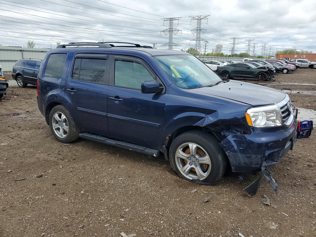 2014 Honda Pilot Exl Blue vin: 5FNYF4H56EB052041
