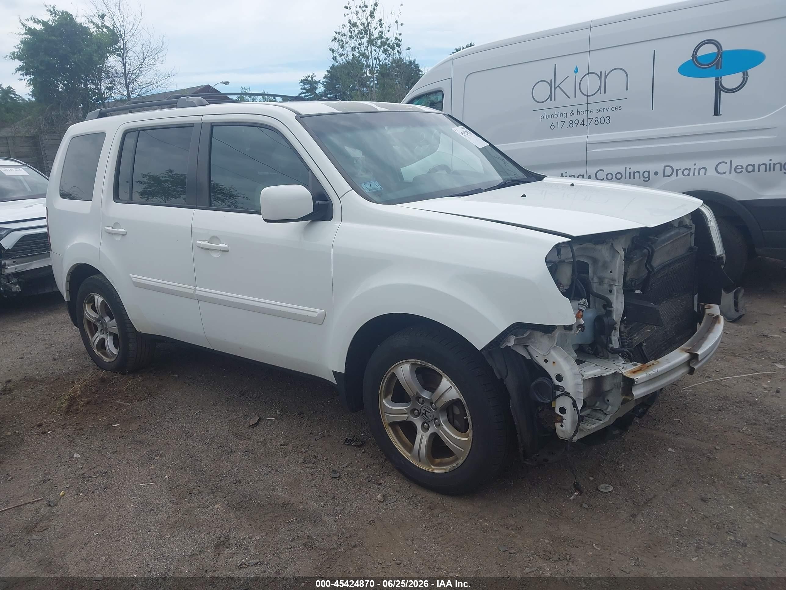 2015 Honda Pilot Ex-l White vin: 5FNYF4H56FB021258
