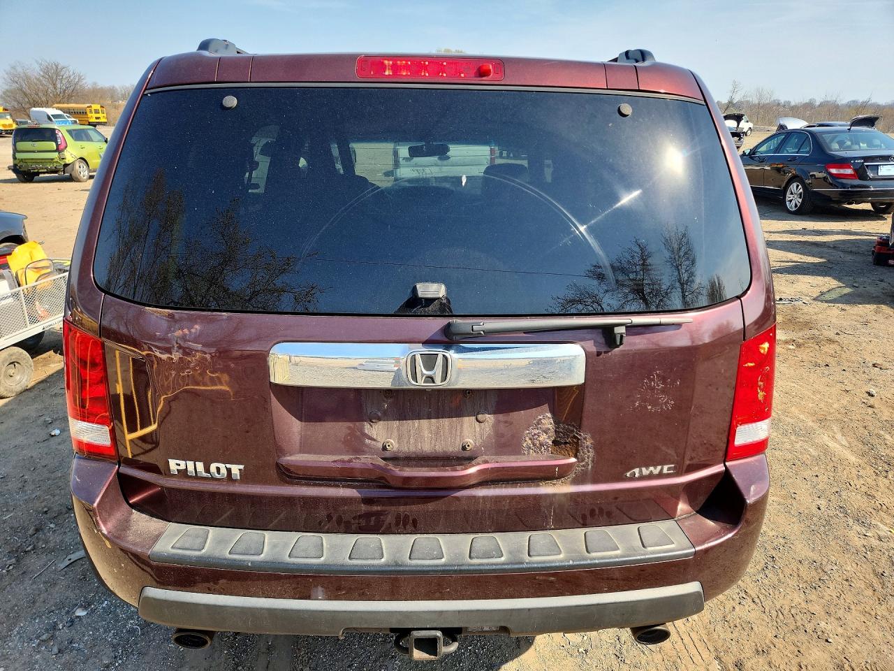 2010 Honda Pilot Exl Burgundy vin: 5FNYF4H57AB009130