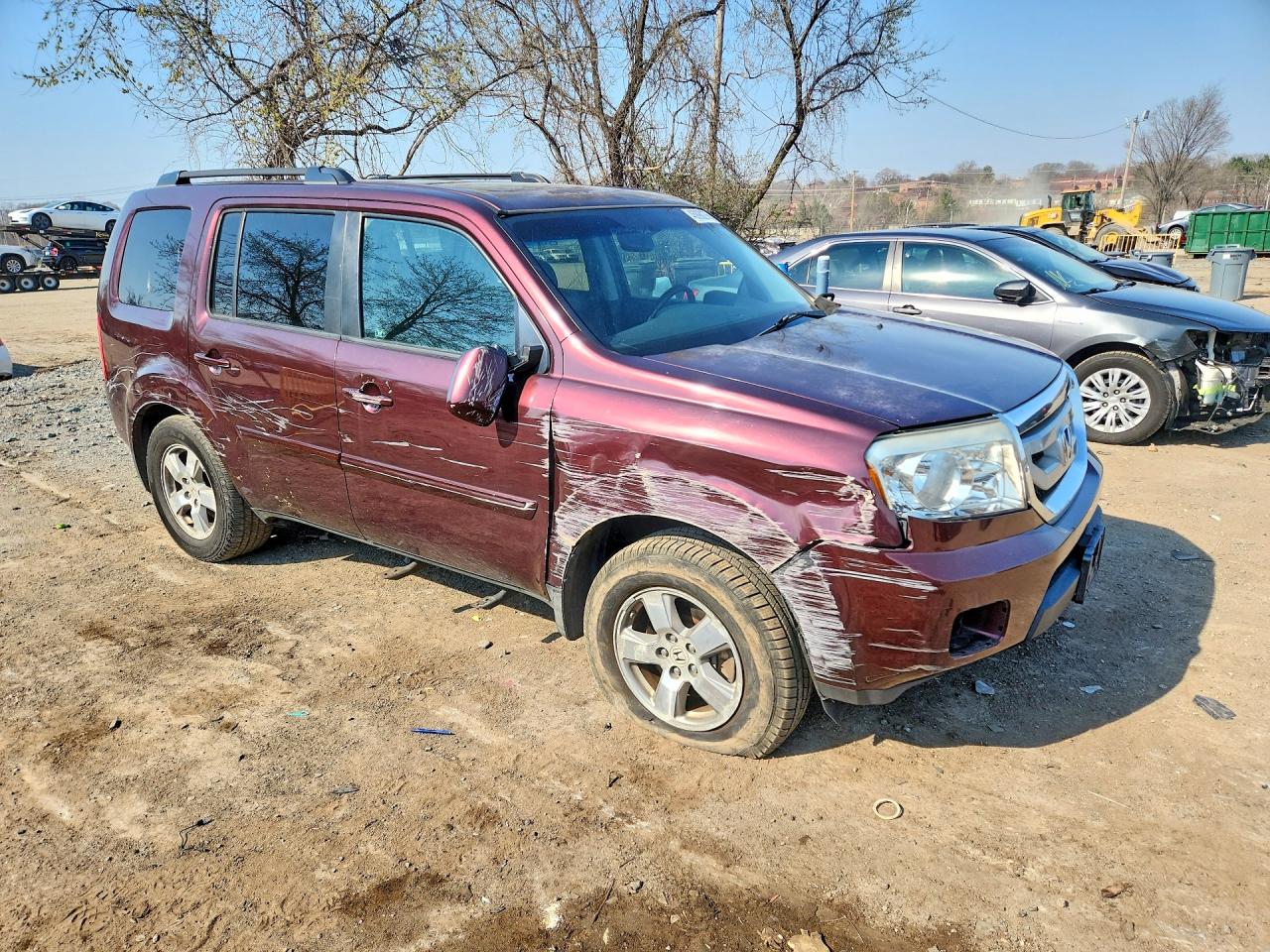 2010 Honda Pilot Exl Burgundy vin: 5FNYF4H57AB009130