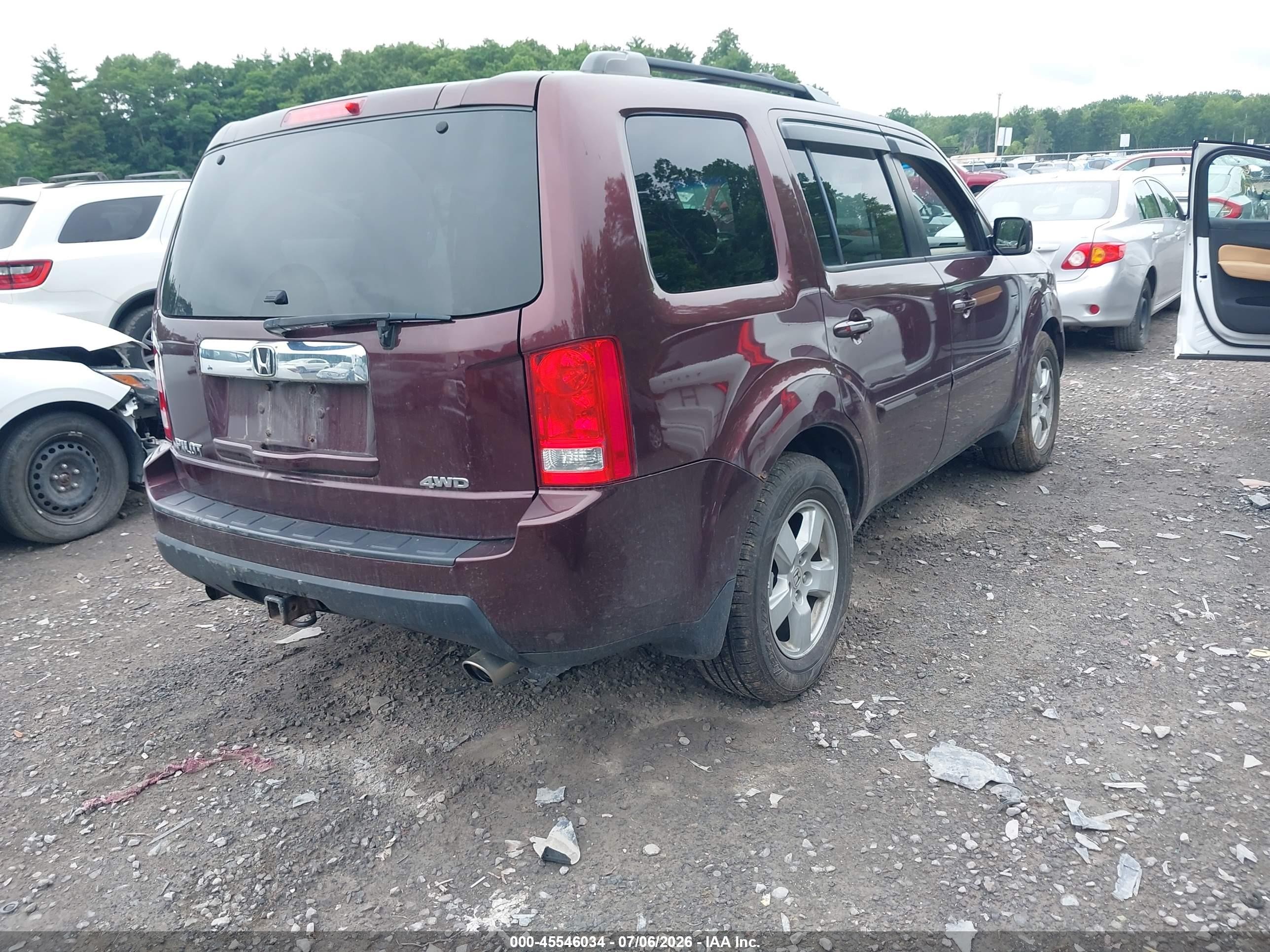 2011 Honda Pilot Ex-l Purple vin: 5FNYF4H57BB026379