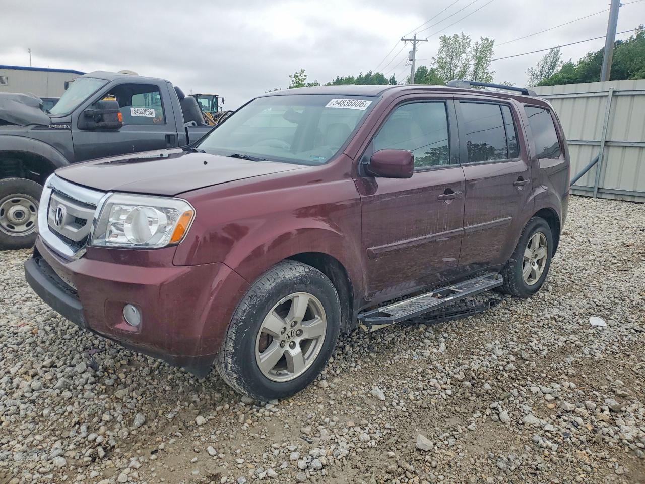 2011 Honda Pilot Exl Burgundy vin: 5FNYF4H57BB026382