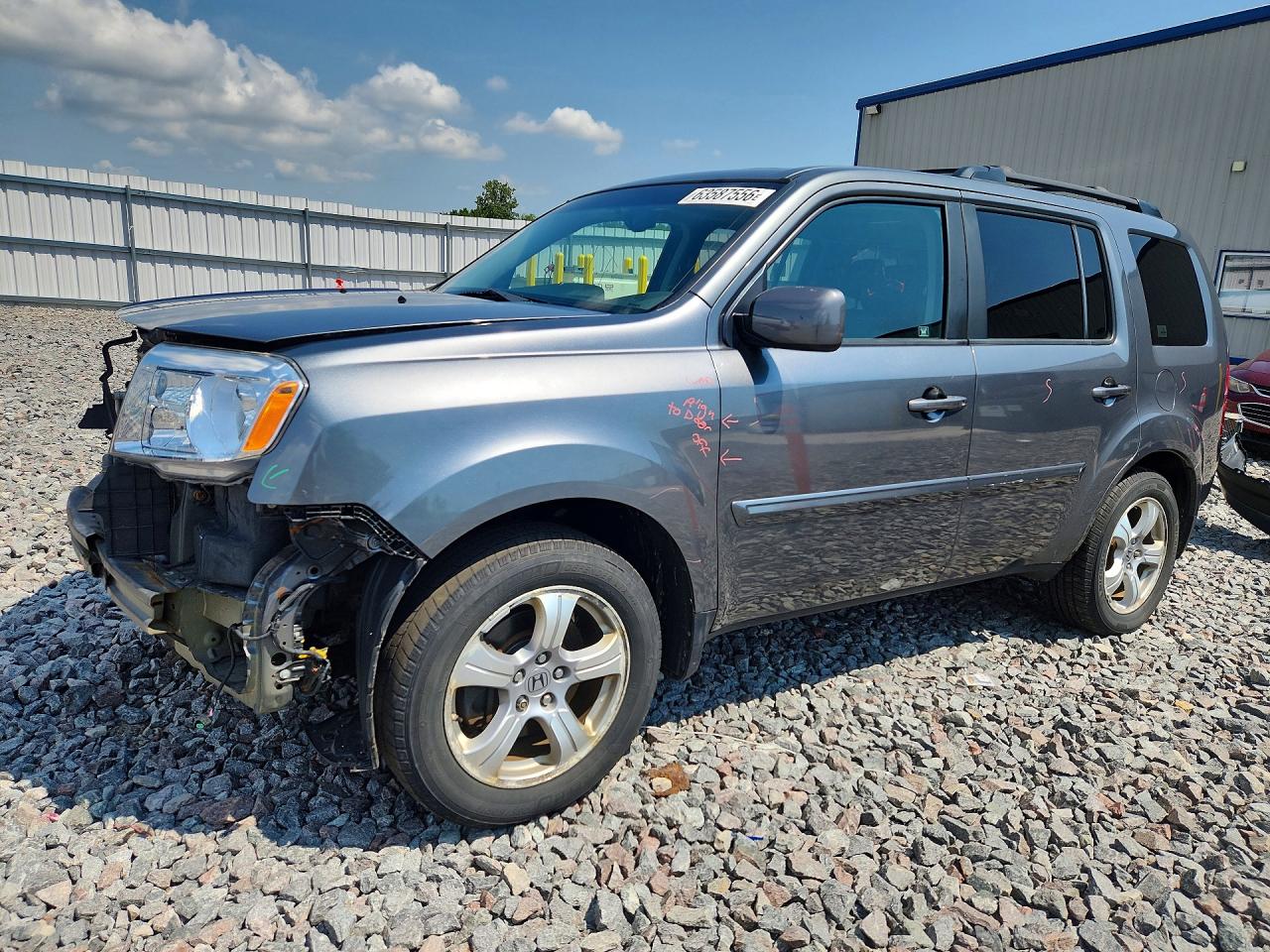 2012 Honda Pilot Exl Серый vin: 5FNYF4H57CB004531