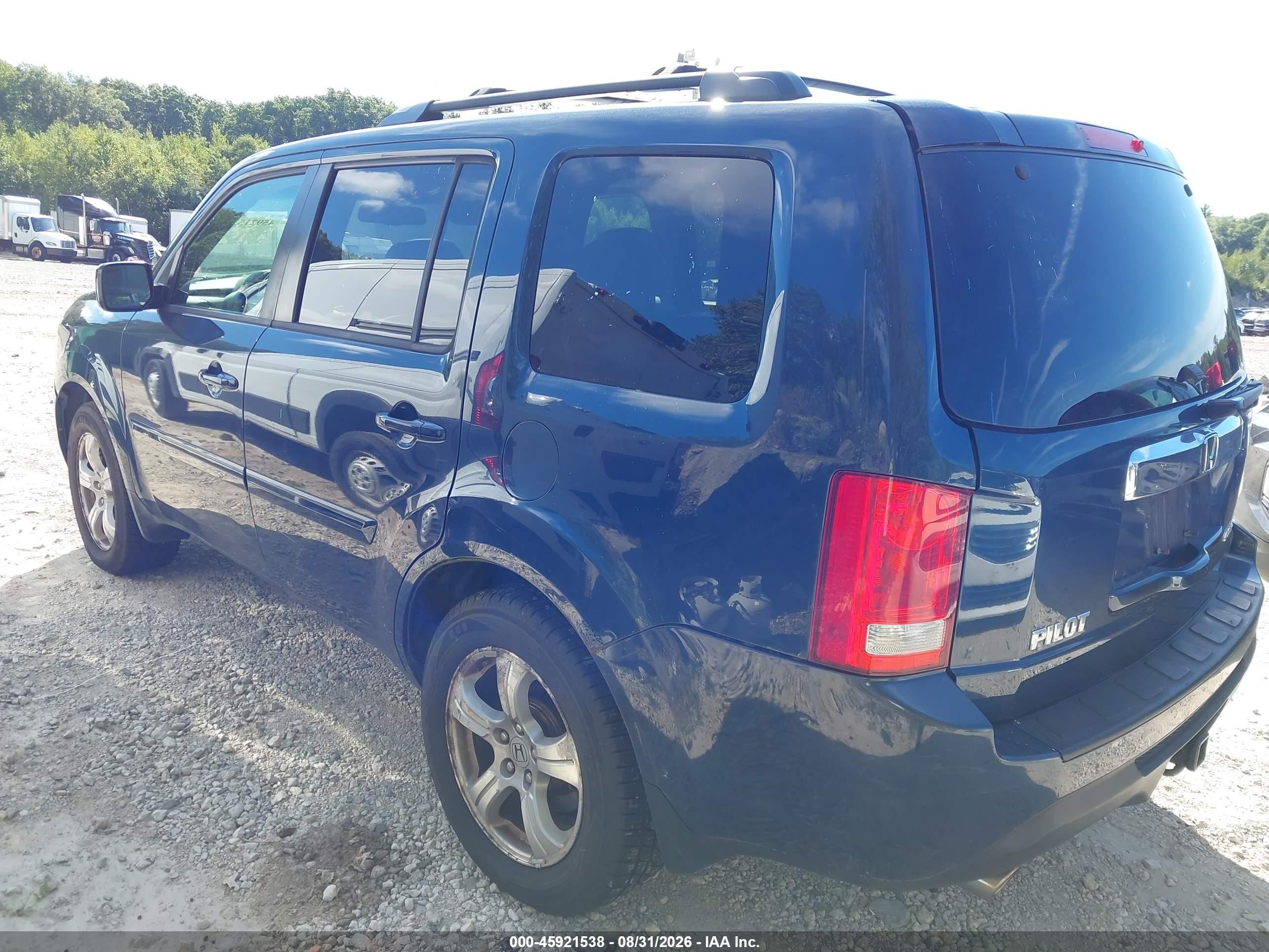 2012 Honda Pilot Ex-l Blue vin: 5FNYF4H57CB032863