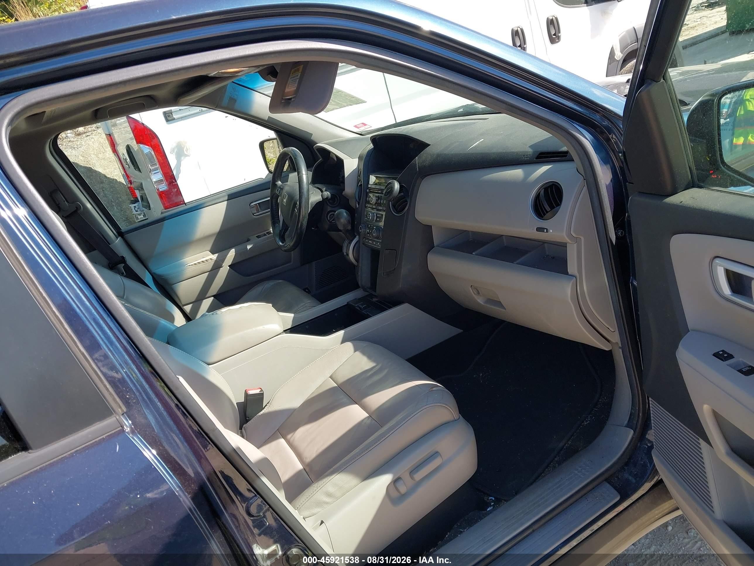 2012 Honda Pilot Ex-l Blue vin: 5FNYF4H57CB032863