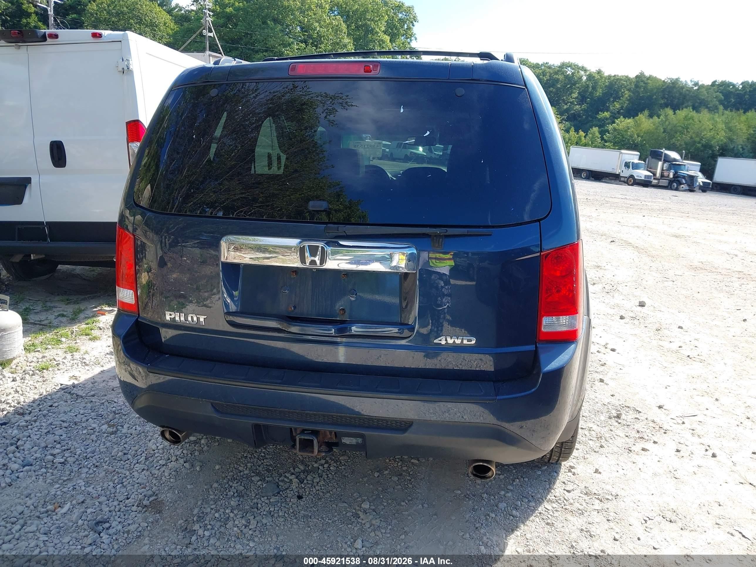 2012 Honda Pilot Ex-l Blue vin: 5FNYF4H57CB032863