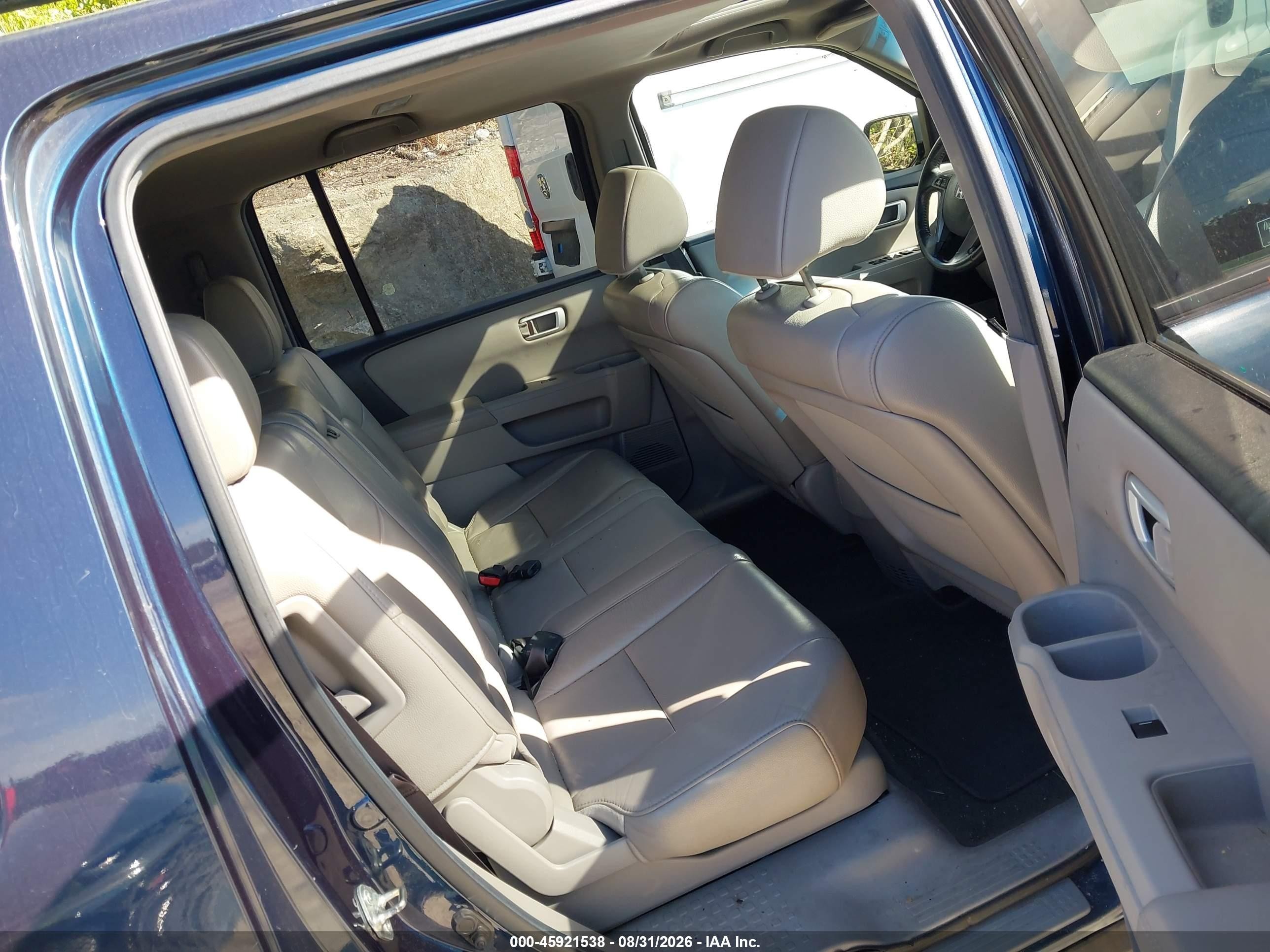 2012 Honda Pilot Ex-l Blue vin: 5FNYF4H57CB032863