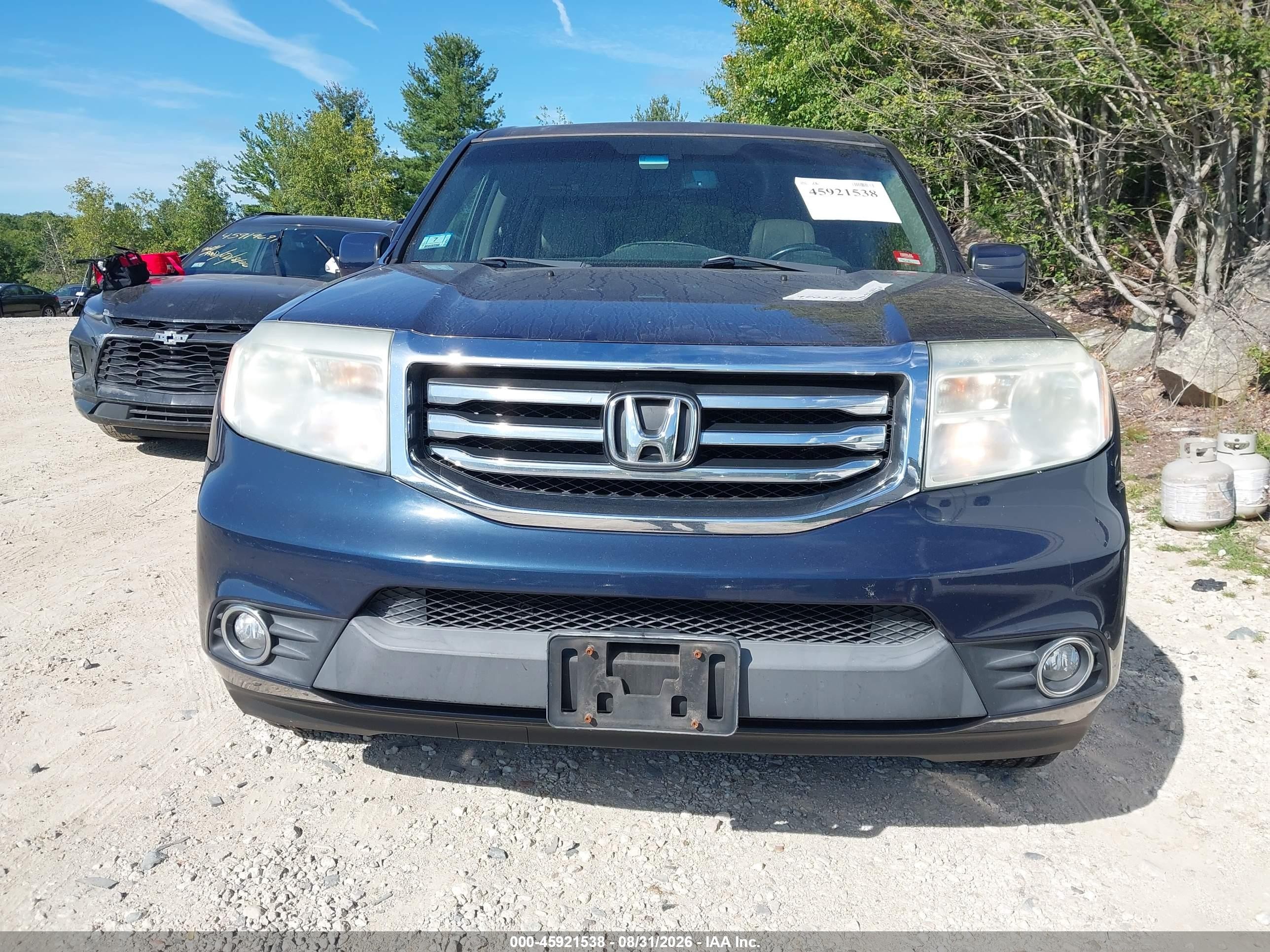 2012 Honda Pilot Ex-l Blue vin: 5FNYF4H57CB032863