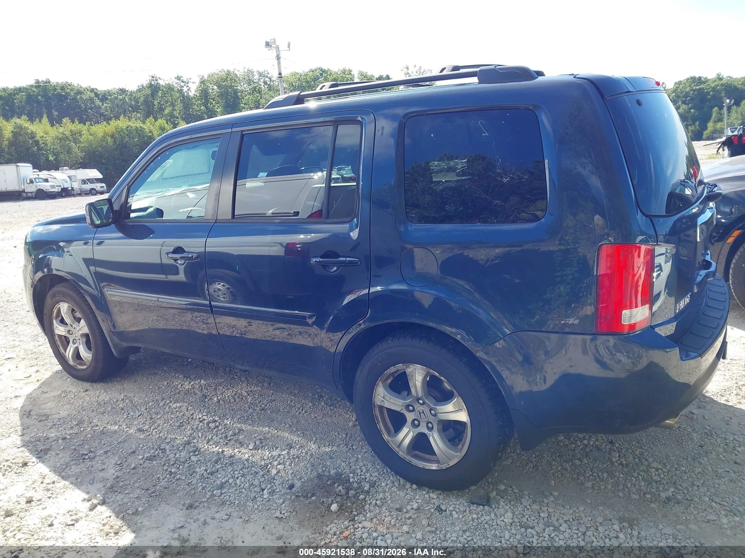 2012 Honda Pilot Ex-l Blue vin: 5FNYF4H57CB032863