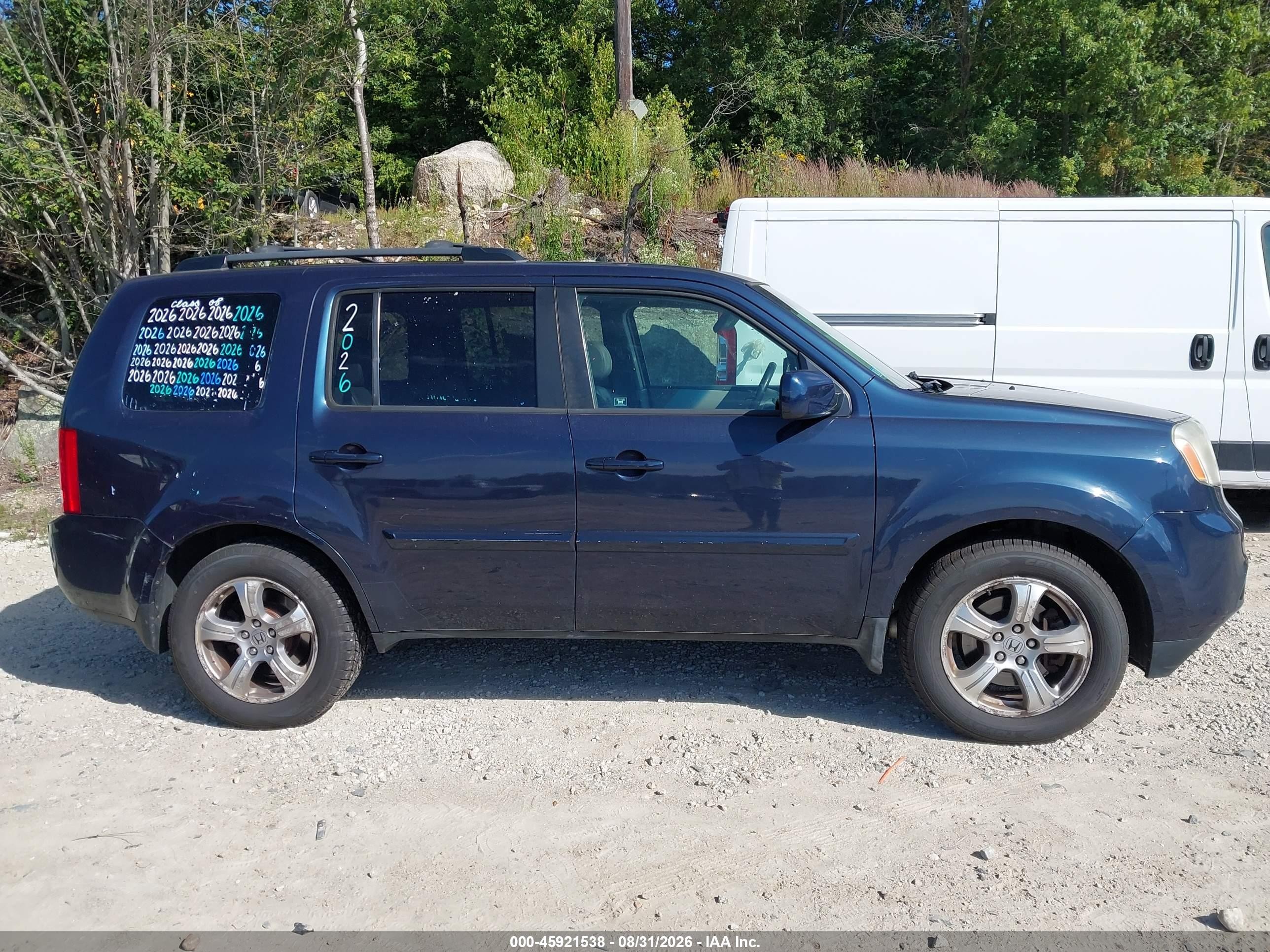 2012 Honda Pilot Ex-l Blue vin: 5FNYF4H57CB032863