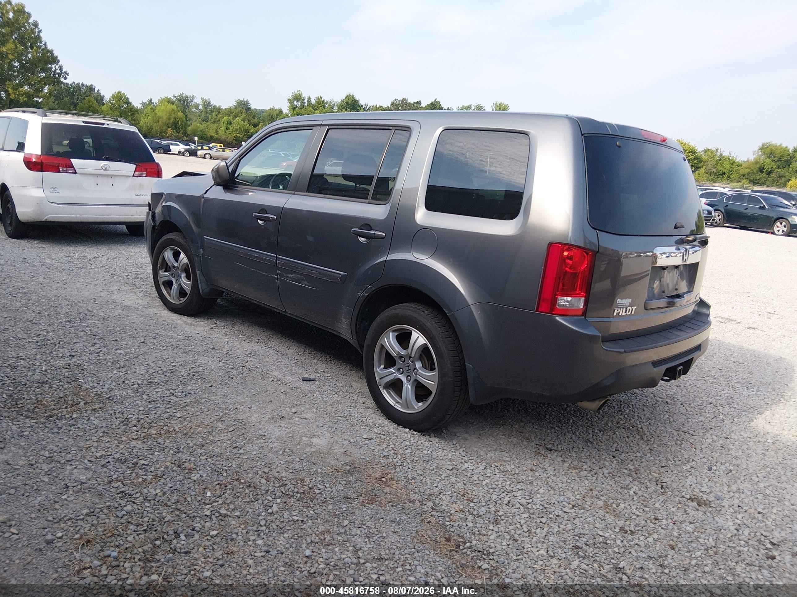2012 Honda Pilot Ex-l Gray vin: 5FNYF4H57CB046844