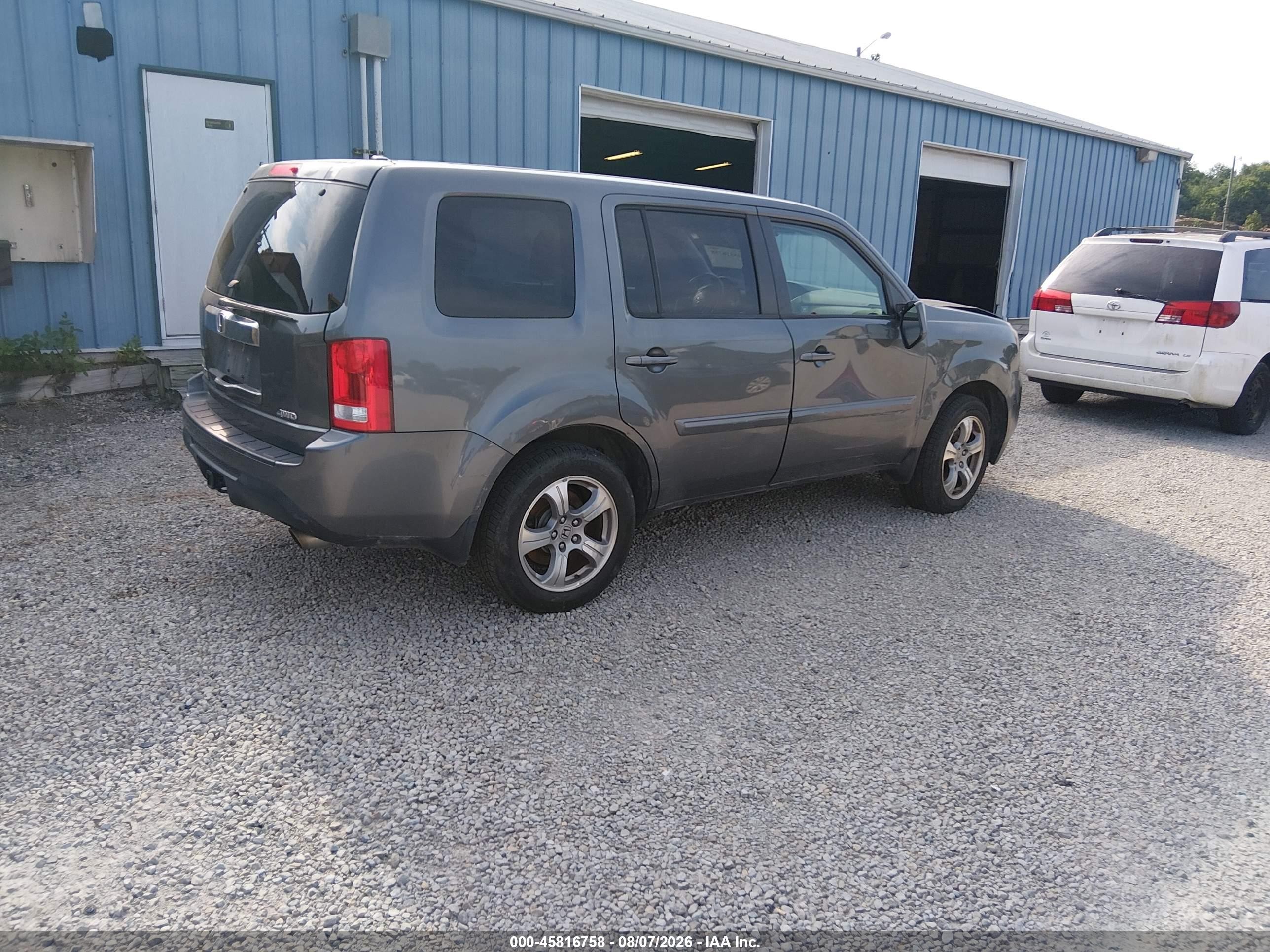 2012 Honda Pilot Ex-l Gray vin: 5FNYF4H57CB046844
