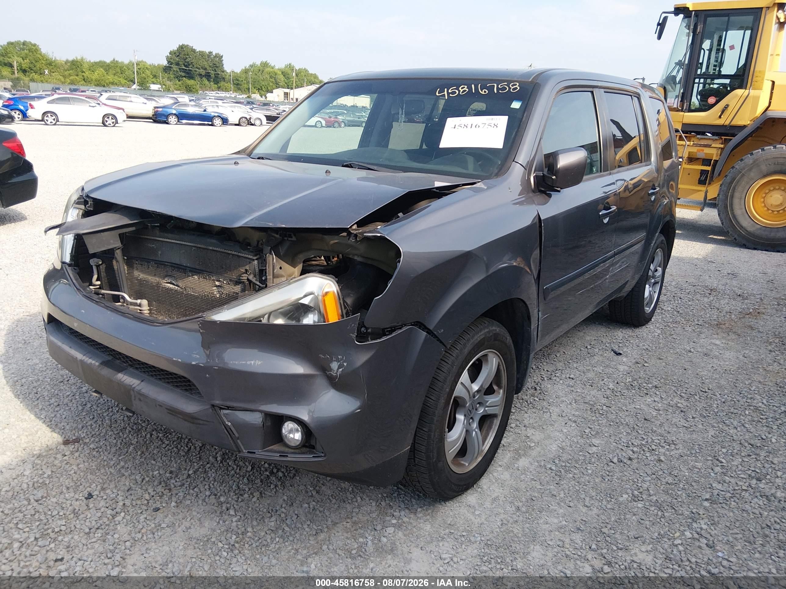 2012 Honda Pilot Ex-l Gray vin: 5FNYF4H57CB046844