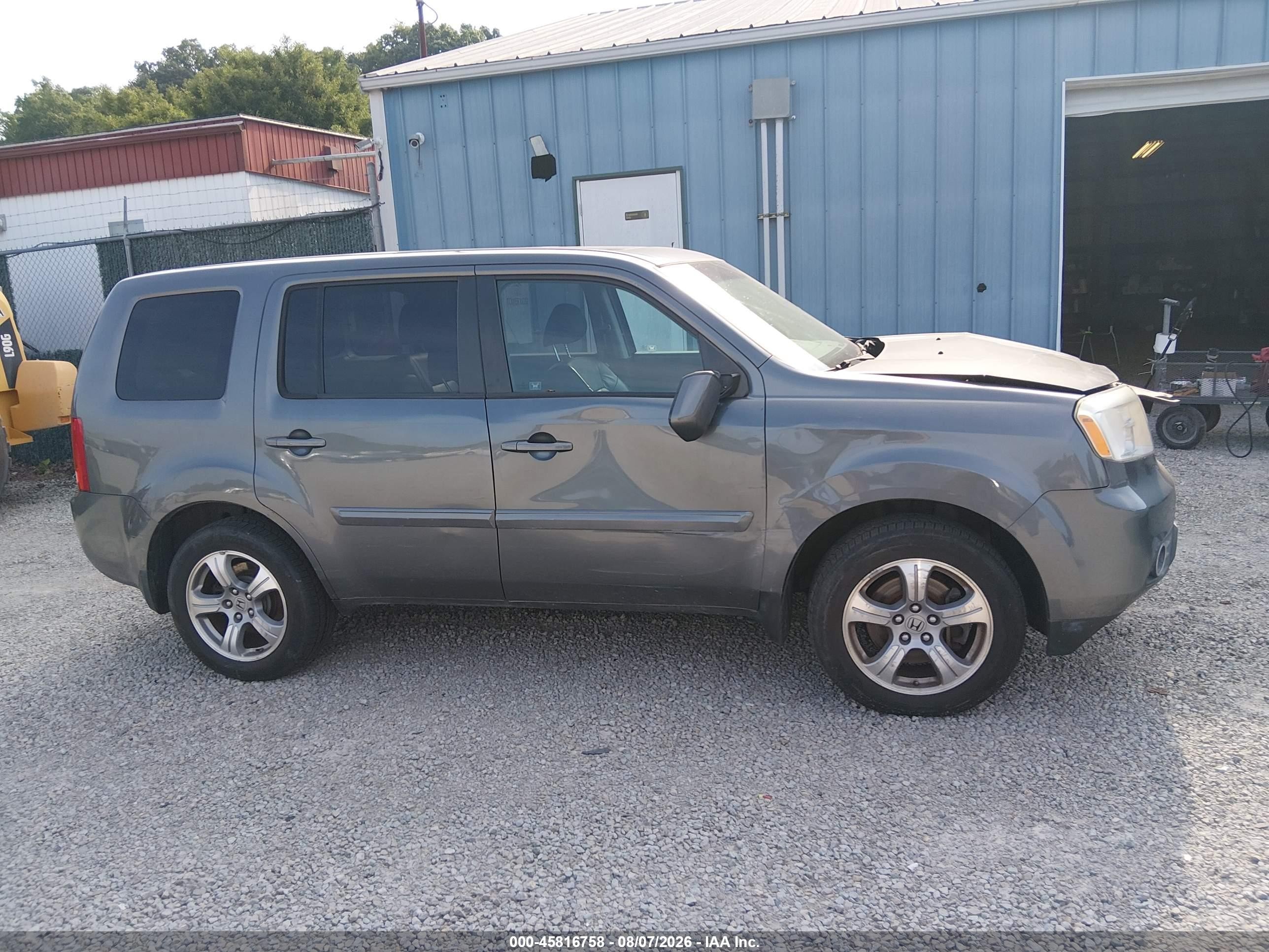 2012 Honda Pilot Ex-l Gray vin: 5FNYF4H57CB046844
