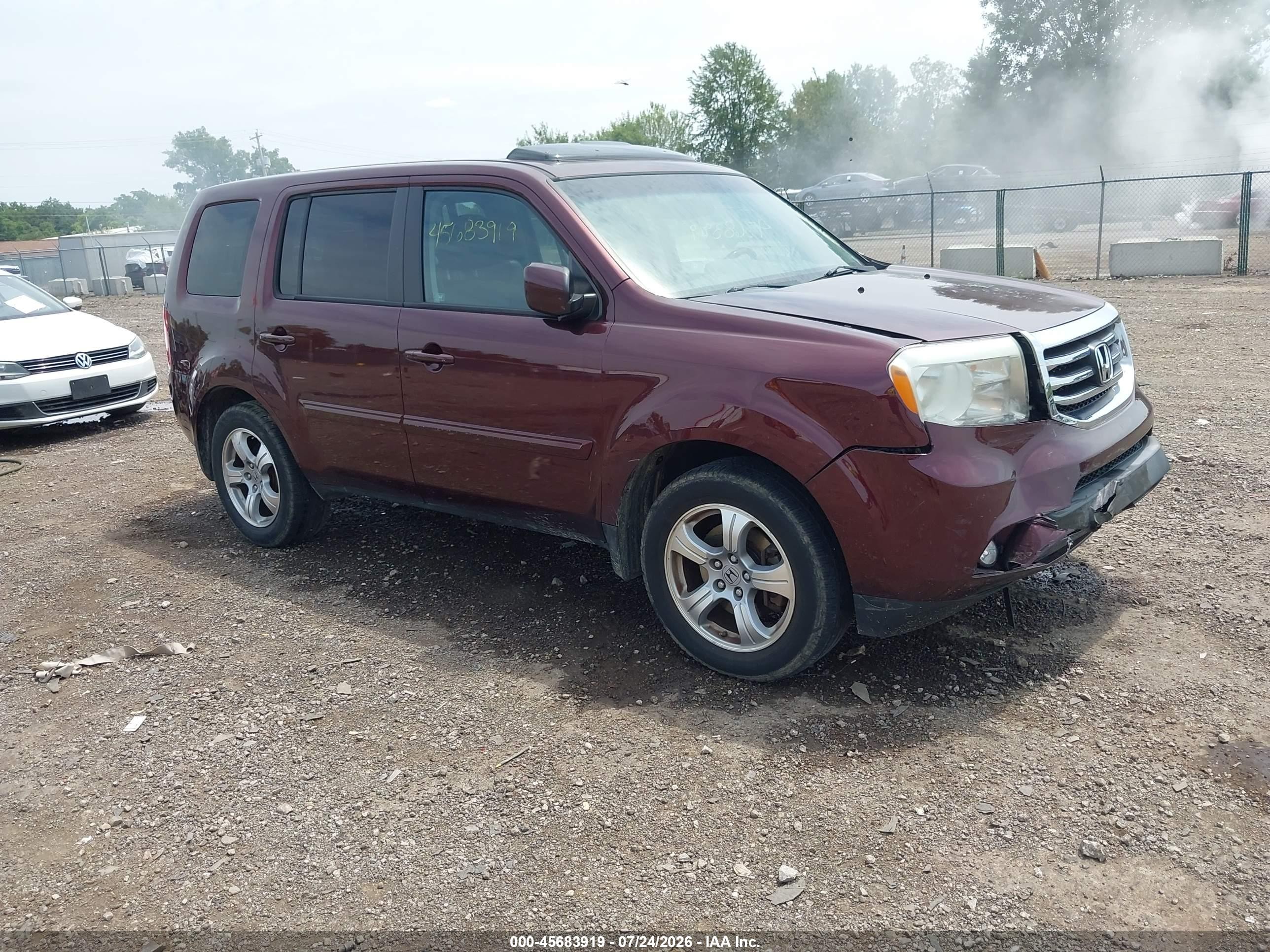 2012 Honda Pilot Ex-l Бордовый vin: 5FNYF4H57CB052241