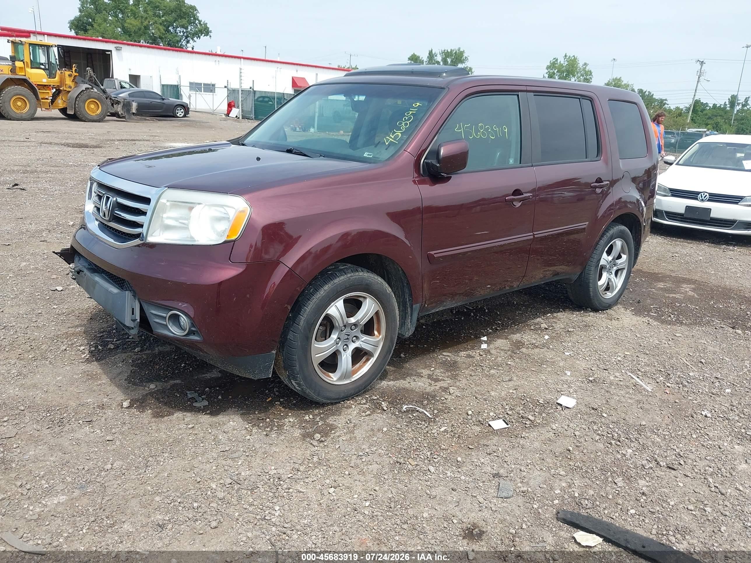 2012 Honda Pilot Ex-l Бордовый vin: 5FNYF4H57CB052241