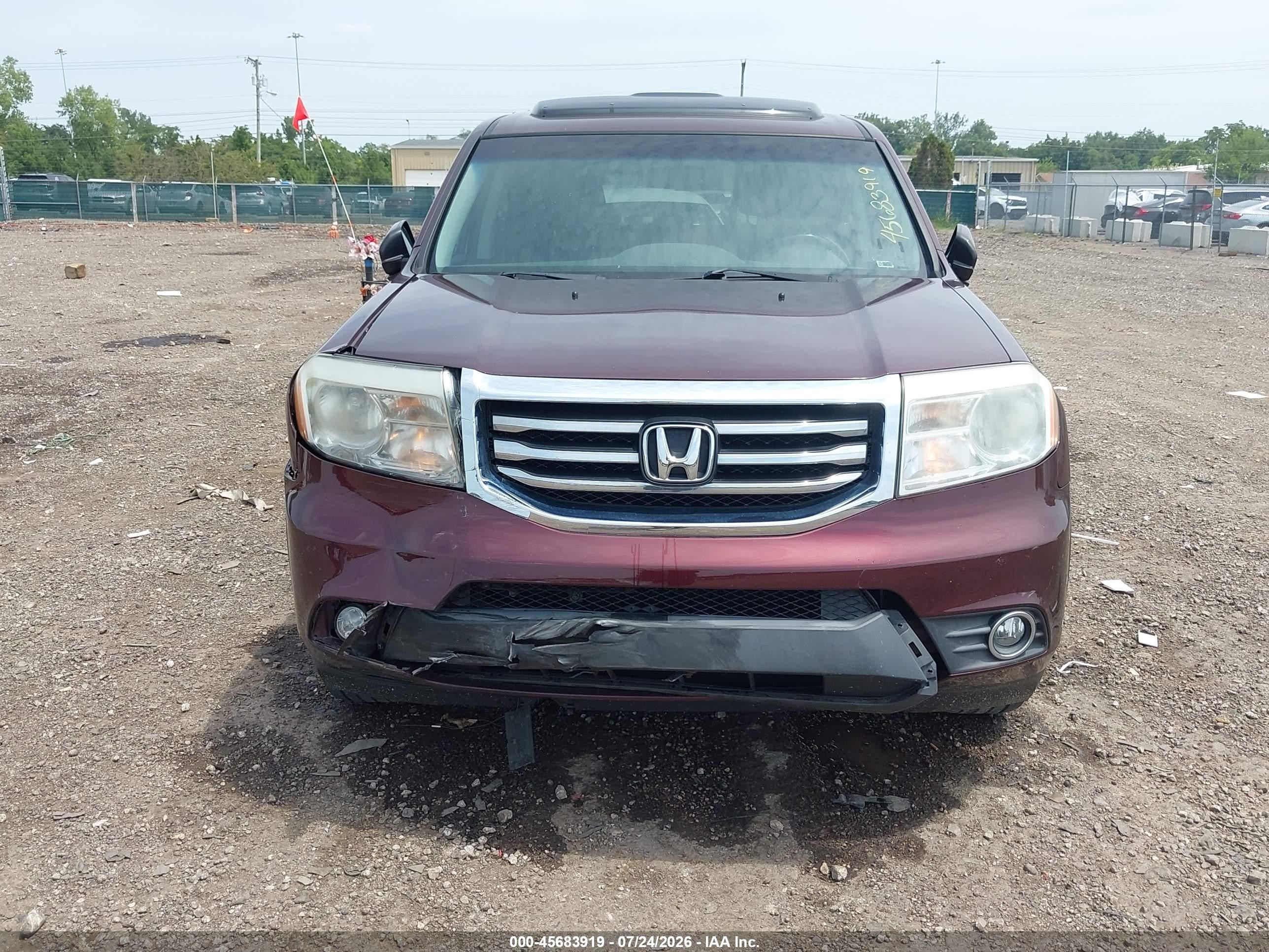 2012 Honda Pilot Ex-l Бордовый vin: 5FNYF4H57CB052241