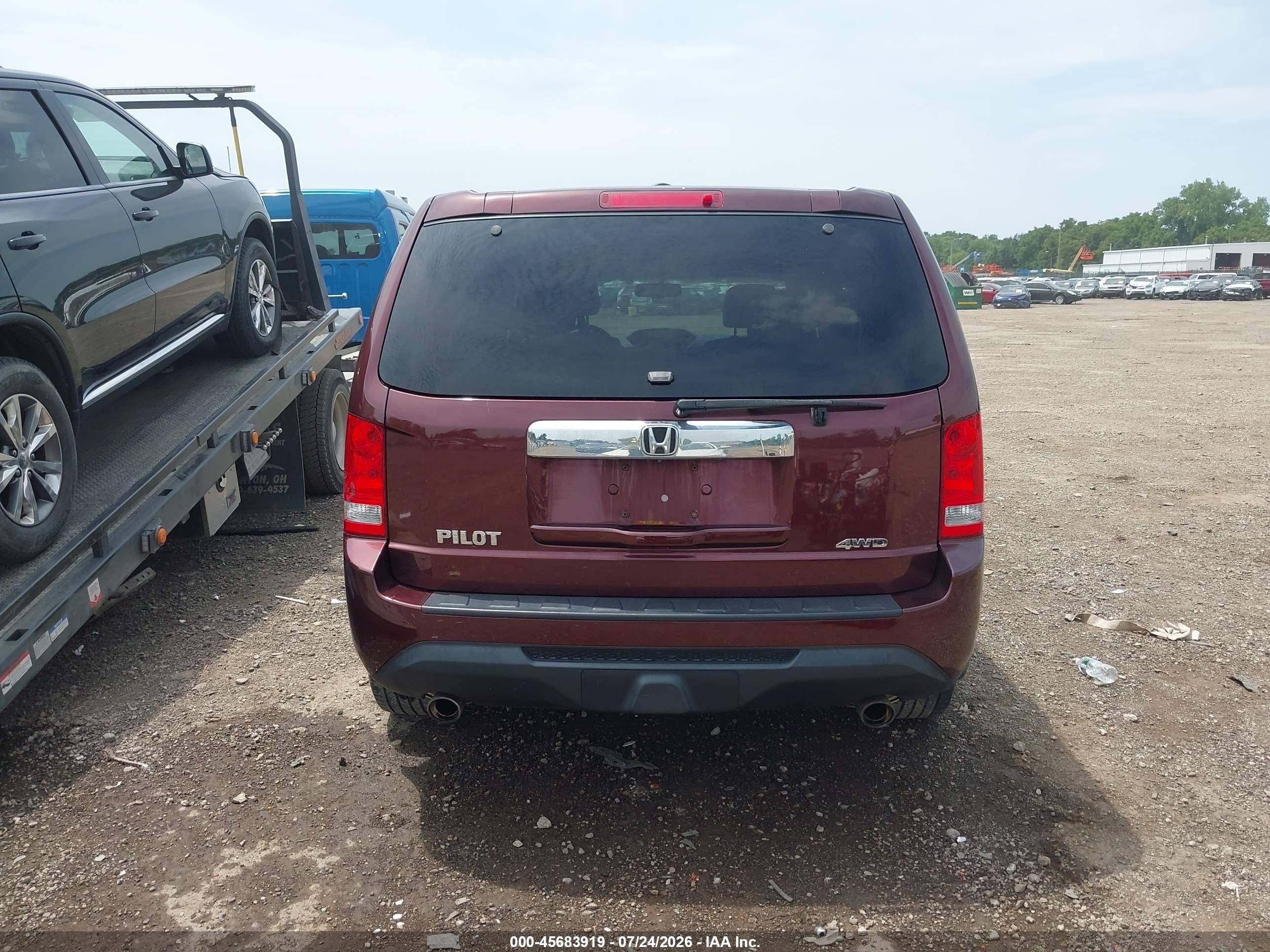 2012 Honda Pilot Ex-l Бордовый vin: 5FNYF4H57CB052241