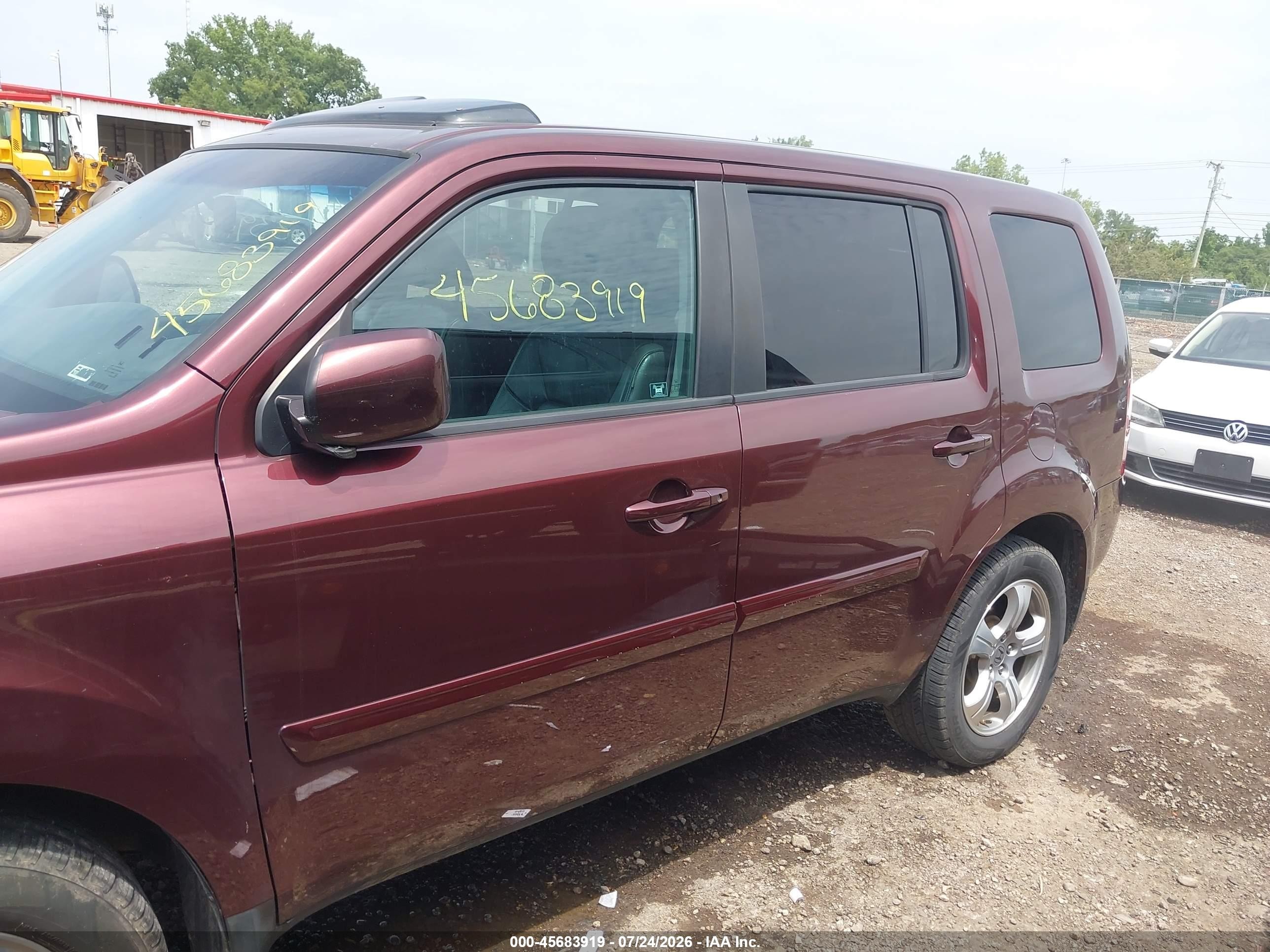 2012 Honda Pilot Ex-l Бордовый vin: 5FNYF4H57CB052241