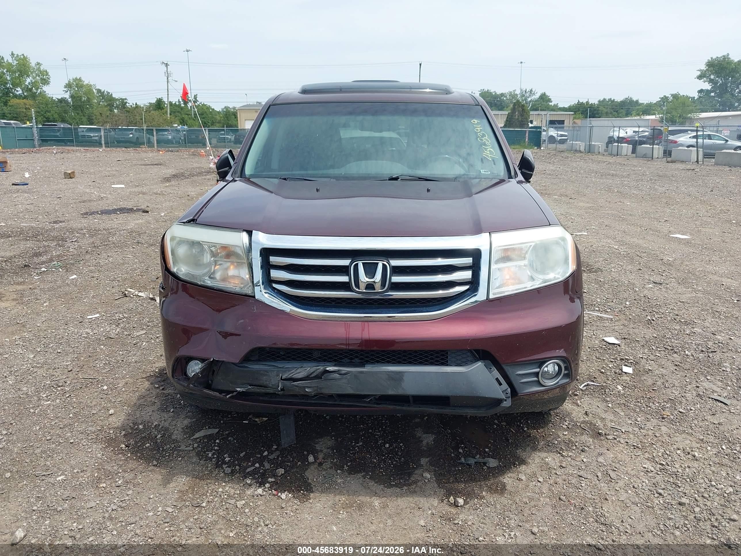 2012 Honda Pilot Ex-l Бордовый vin: 5FNYF4H57CB052241
