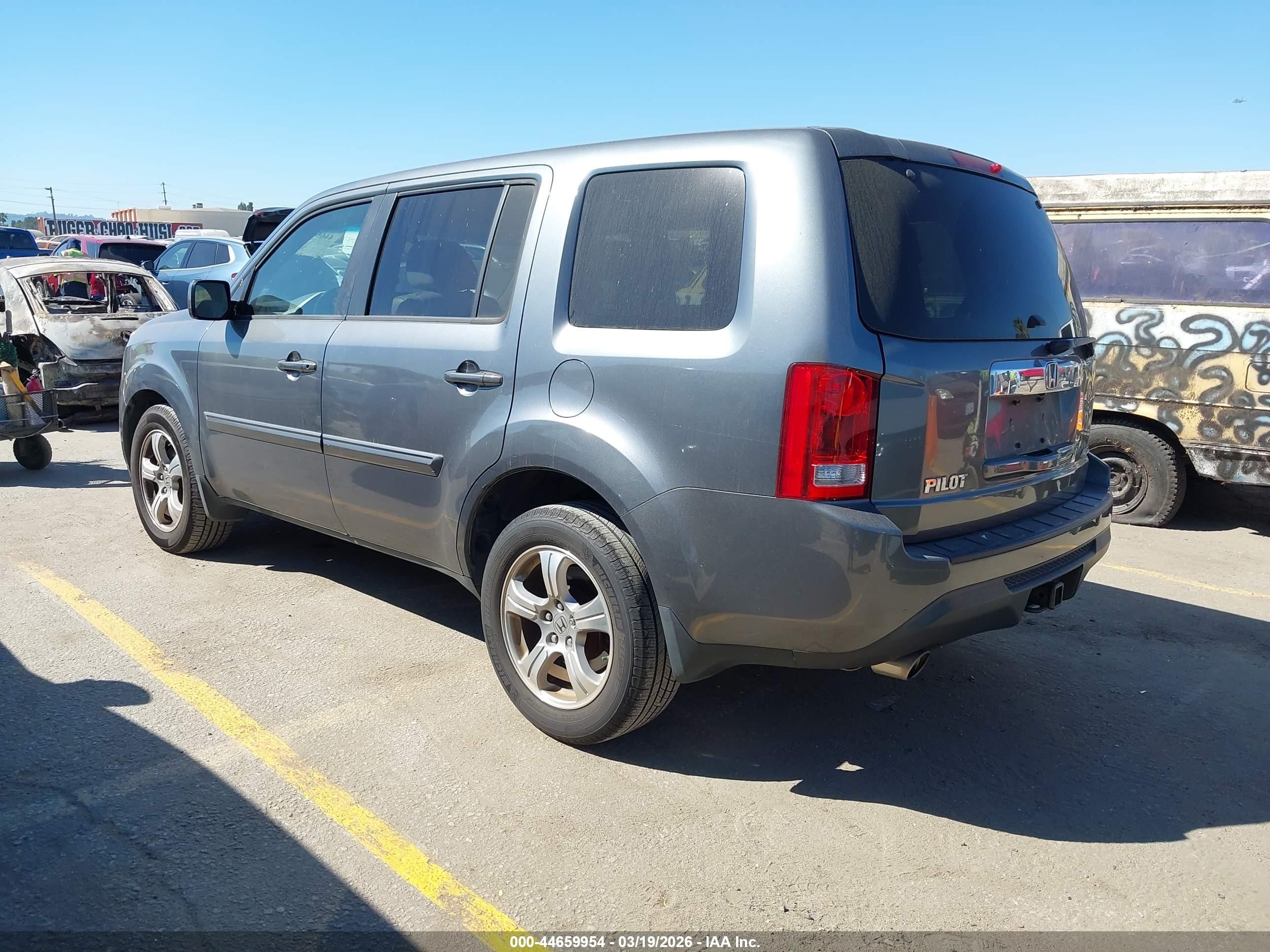 2013 Honda Pilot Ex-l Gray vin: 5FNYF4H57DB029558
