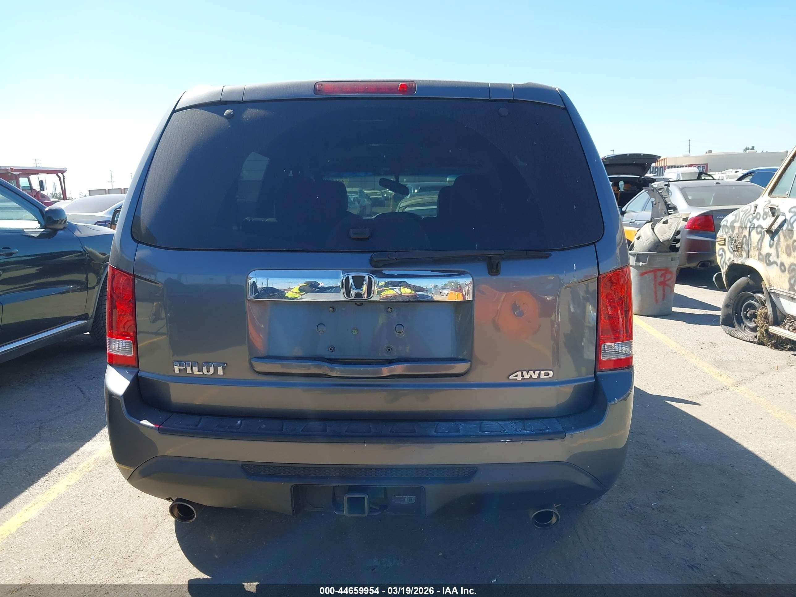 2013 Honda Pilot Ex-l Gray vin: 5FNYF4H57DB029558