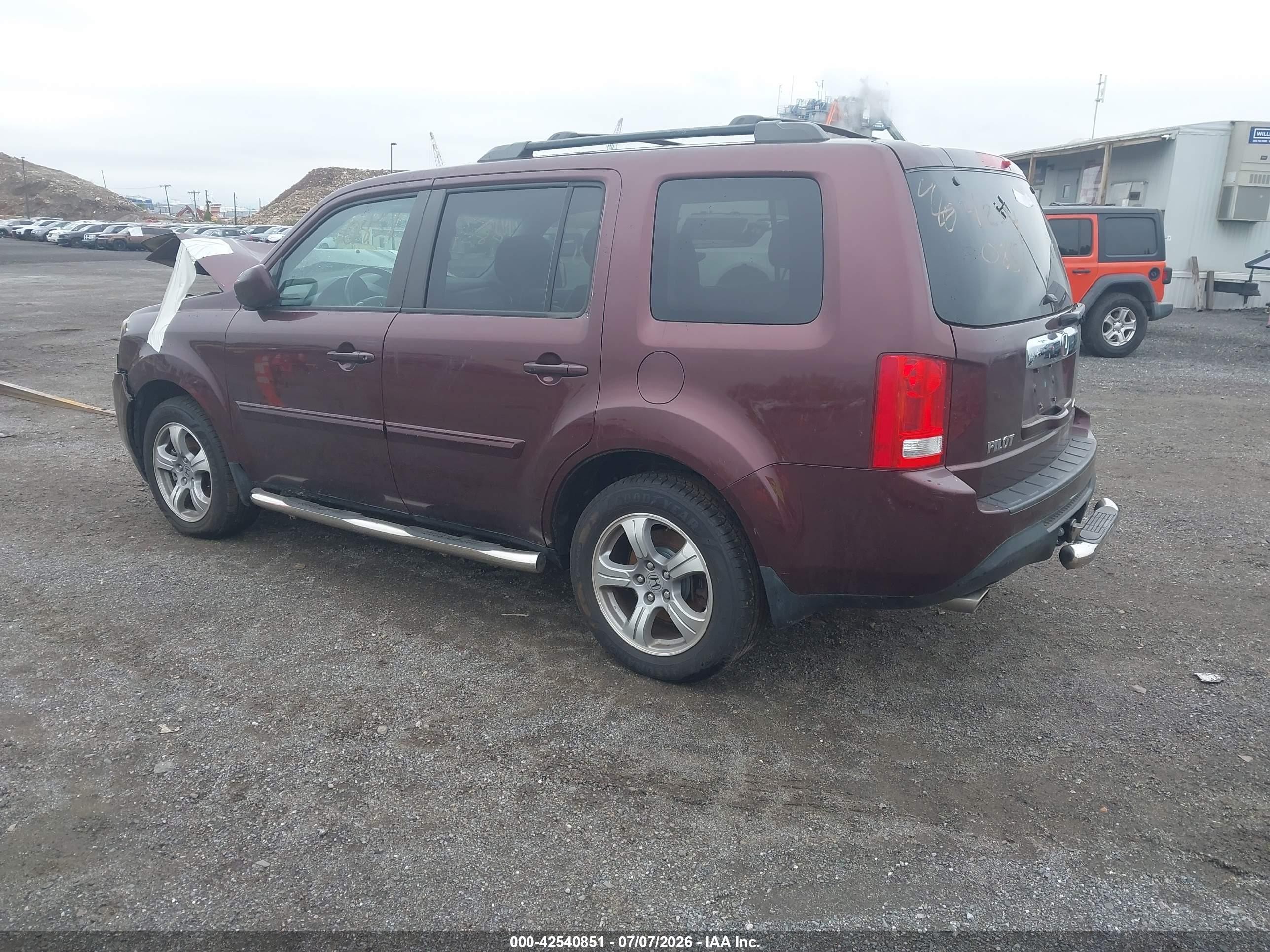 2013 Honda Pilot Ex-l Burgundy vin: 5FNYF4H57DB066917