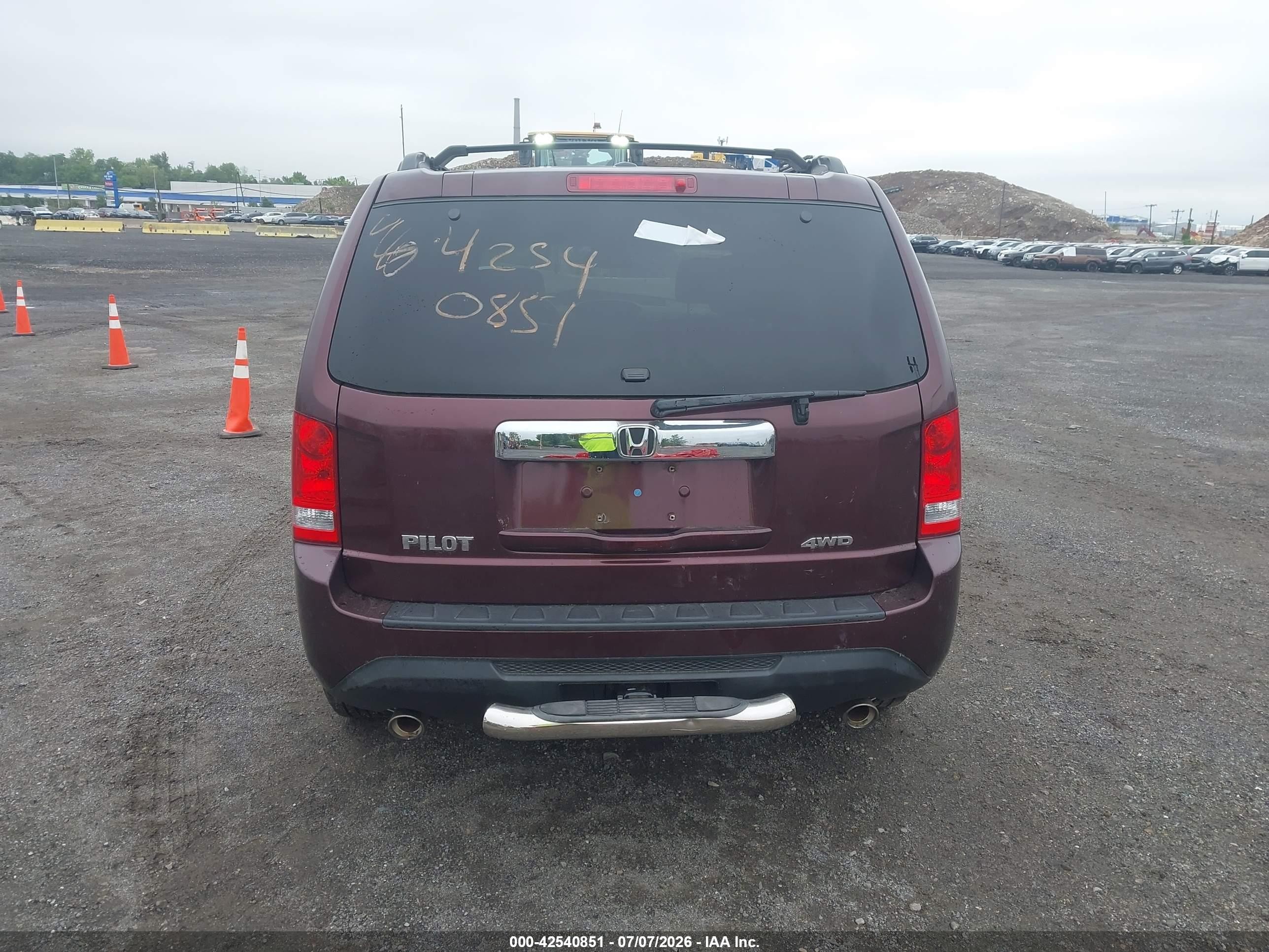 2013 Honda Pilot Ex-l Burgundy vin: 5FNYF4H57DB066917