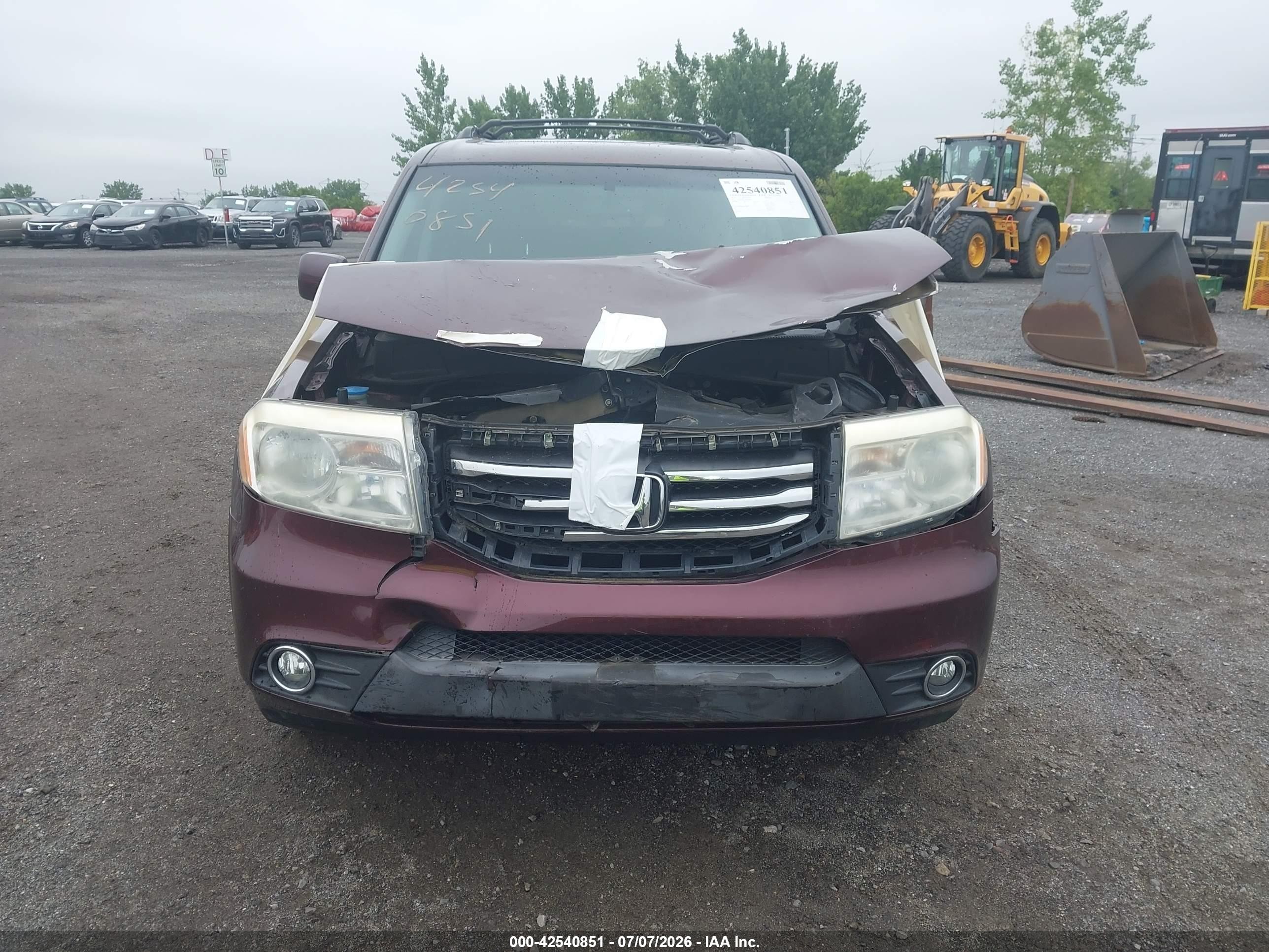 2013 Honda Pilot Ex-l Burgundy vin: 5FNYF4H57DB066917
